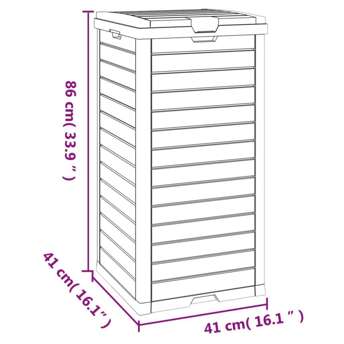 VIDAXL Poubelle d'exterieur noir 41x41x86 cm polypropylene
