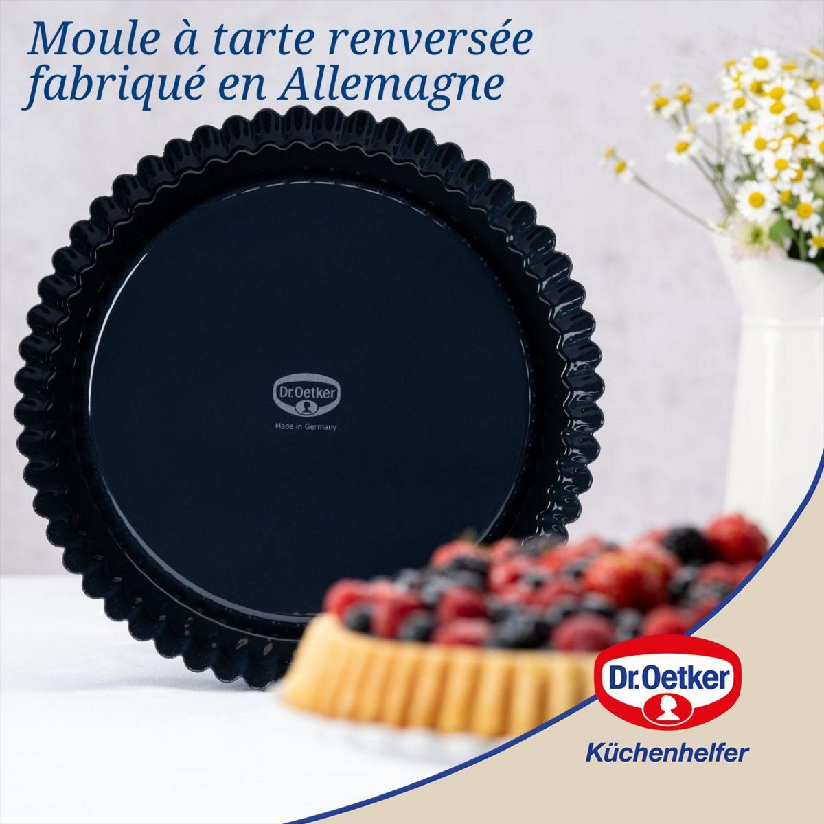 DR.OETKER Plat à tarte 28 cm avec revêtement en quartz émaillé Dr.Oetker Back Liebe