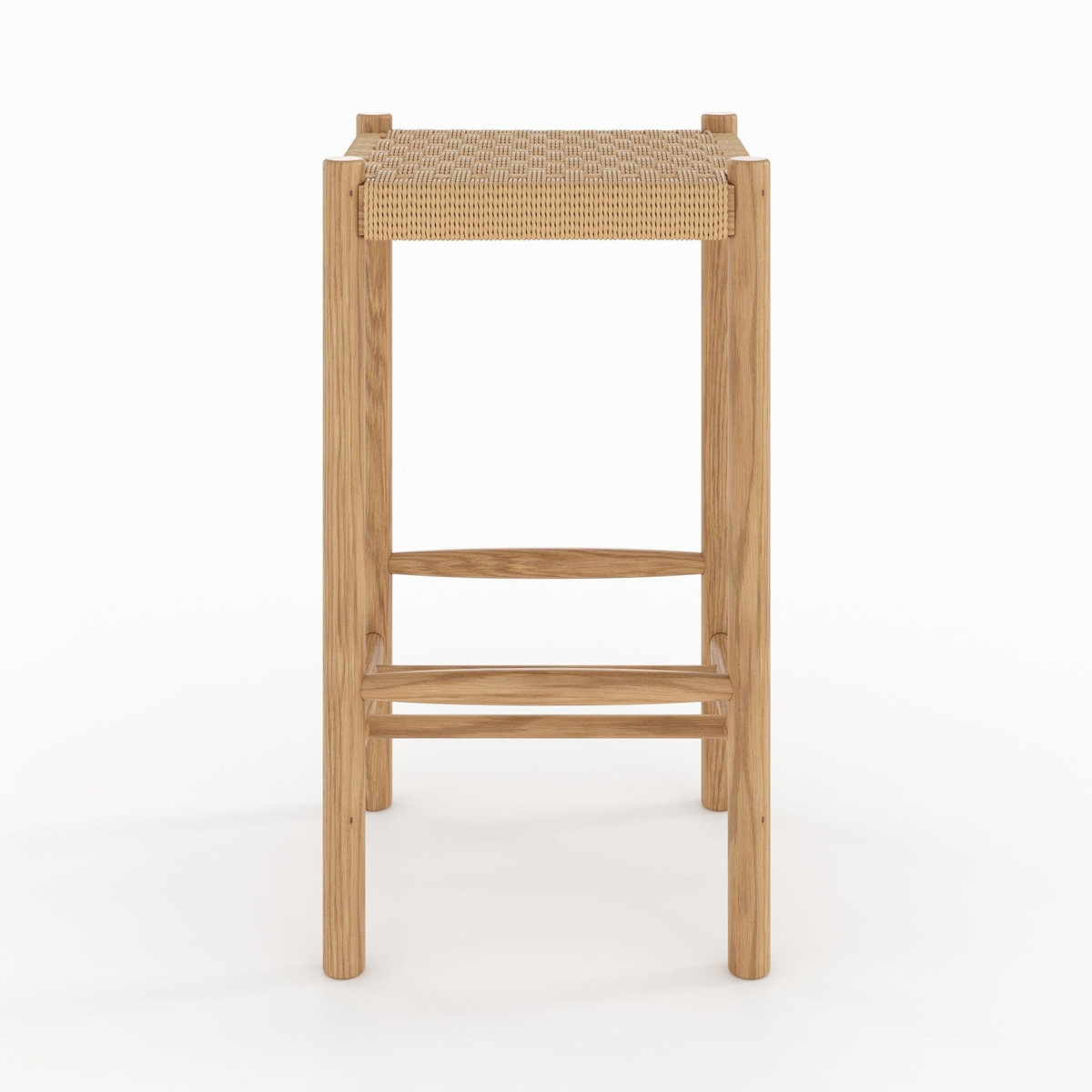 Rendez vous déco Tabouret pour îlot central 65 cm en tressage et bois-Kepler
