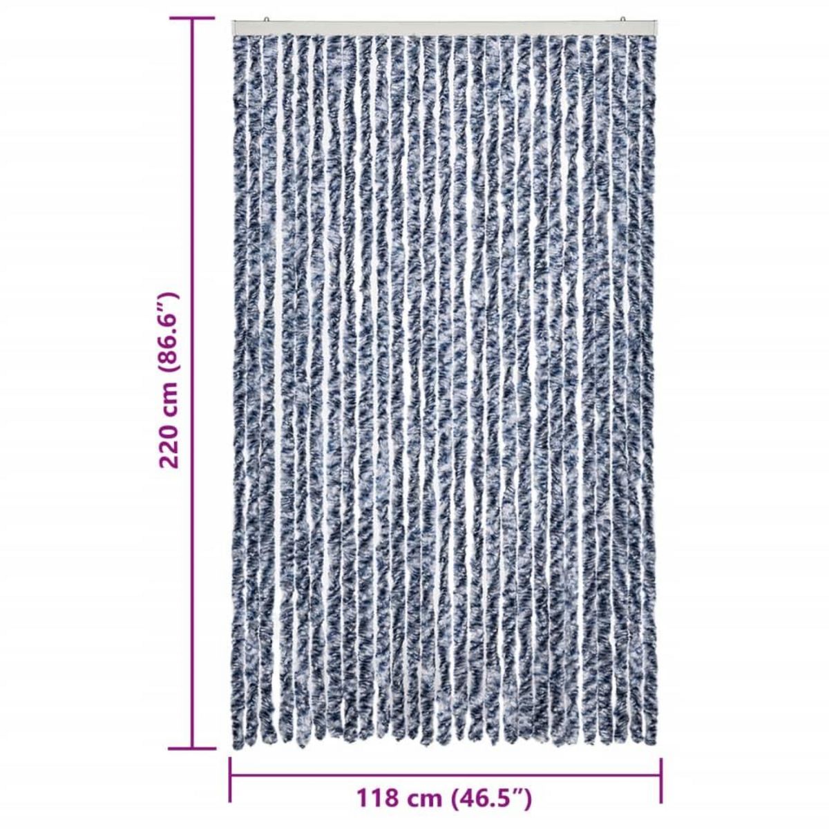 VIDAXL Moustiquaire bleu et blanc 118x220 cm chenille