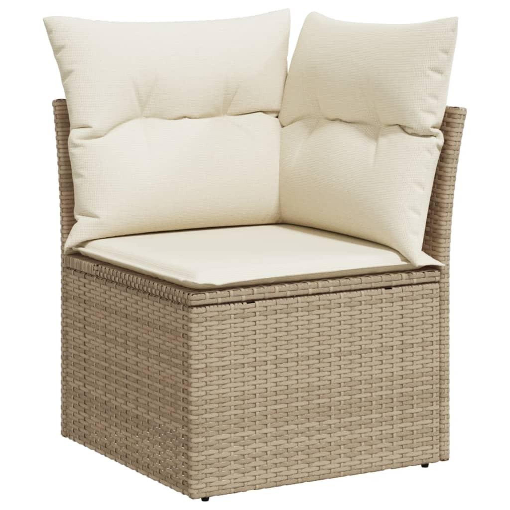 Voir la diapositive 4 : VIDAXL Salon de jardin avec coussins 10 pcs beige resine tressee