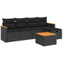 Voir la diapositive 2 : VIDAXL Salon de jardin 6 pcs avec coussins noir resine tressee
