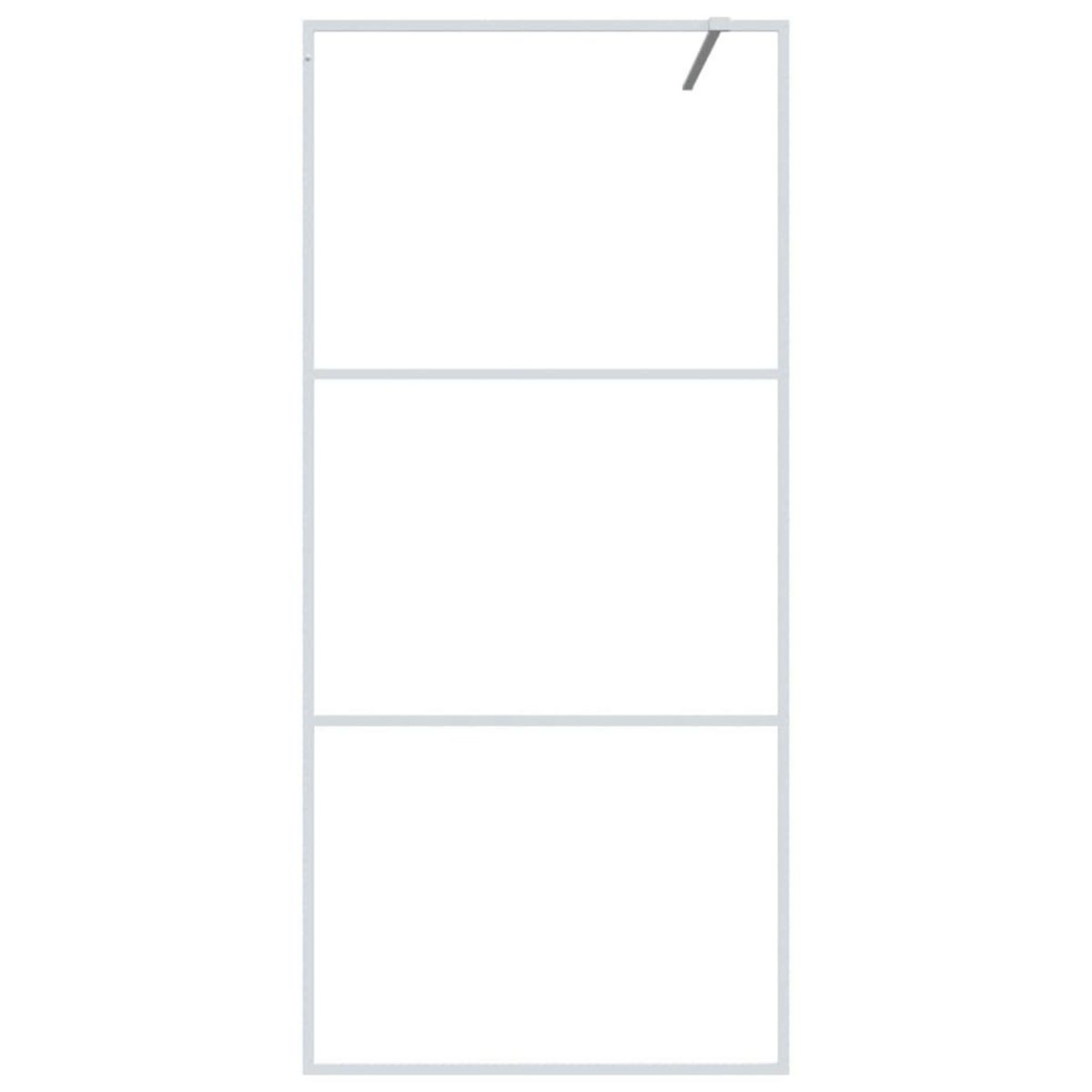 VIDAXL Paroi de douche Blanc 90x195 cm Verre ESG transparent