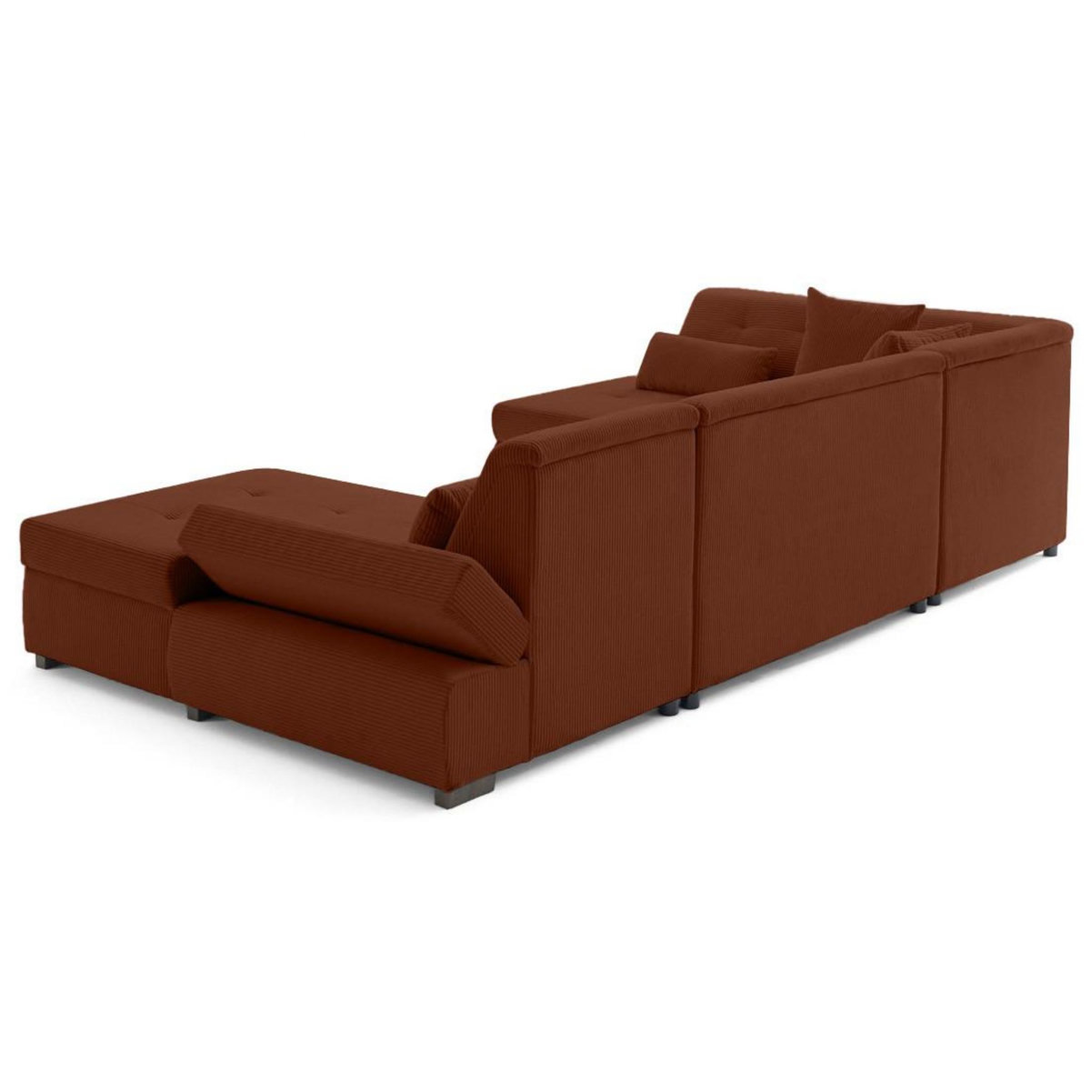 LISA DESIGN Vermont s - canapé panoramique d'angle gauche 7 places en velours côtelé