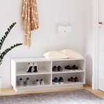 VIDAXL Armoire a chaussures Blanc 110x34x45 cm Bois de pin massif