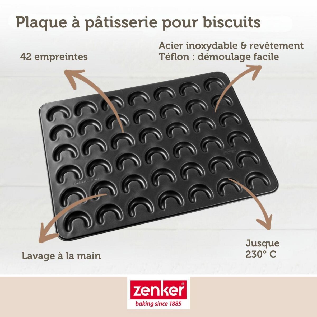 ZENKER Ensemble de 2 Moules pour 84 petits croissants 42 x 32 cm Zenker Special Creative