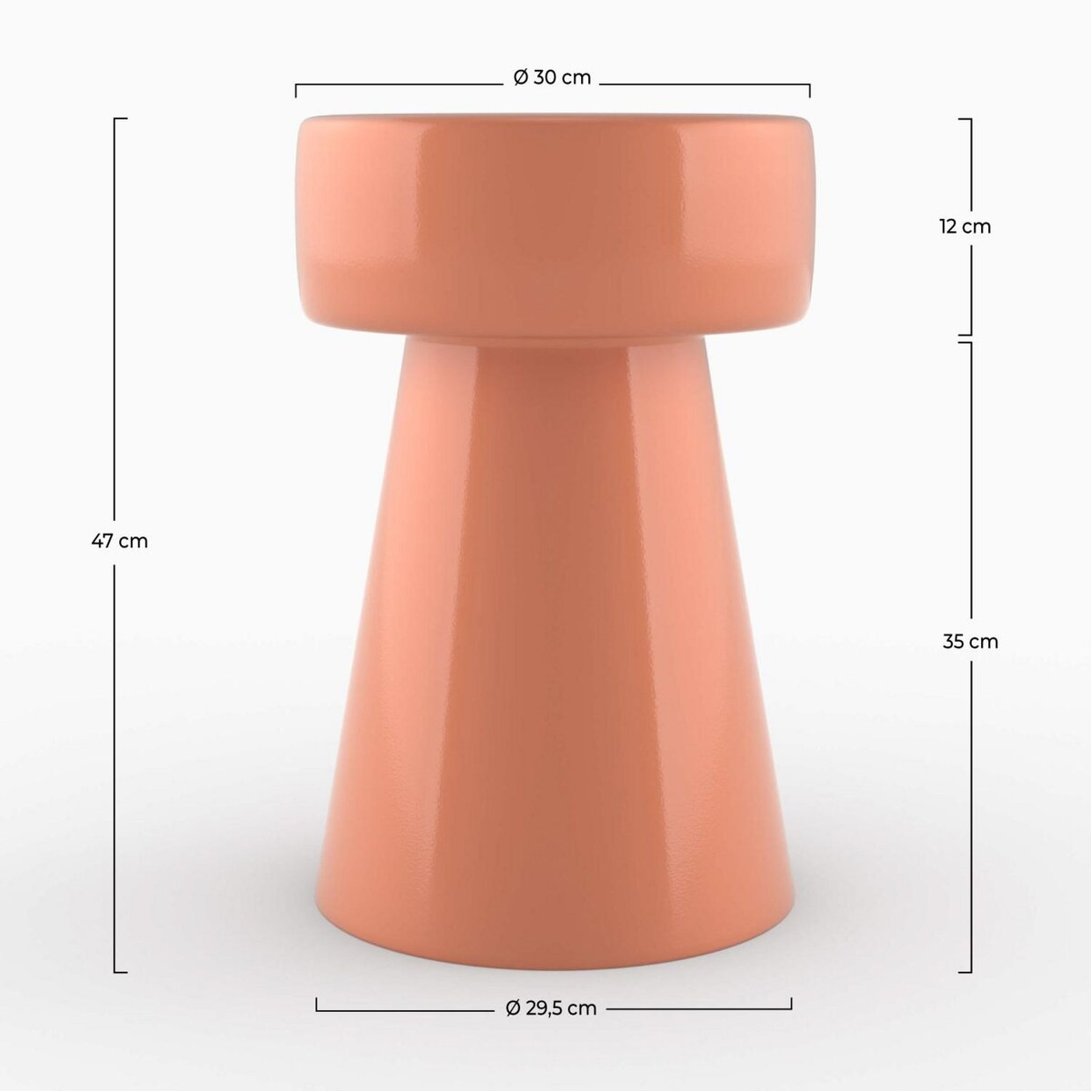 Rendez vous déco Table d'appoint ronde en métal vert kaki D30 cm - Athéna
