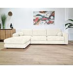 LISA DESIGN Rachel - canapé d'angle gauche 4 places en tissu bouclette. Coloris disponibles : Beige
