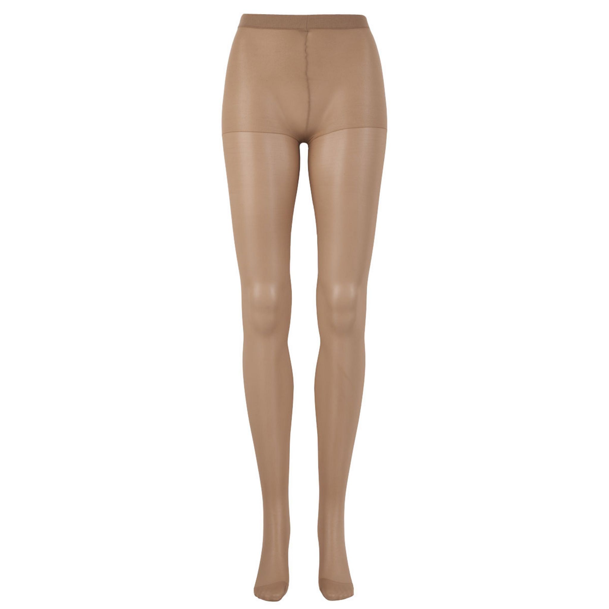 Collants Voile Major Café - Taille M, 15 Deniers, Talons Invisibles