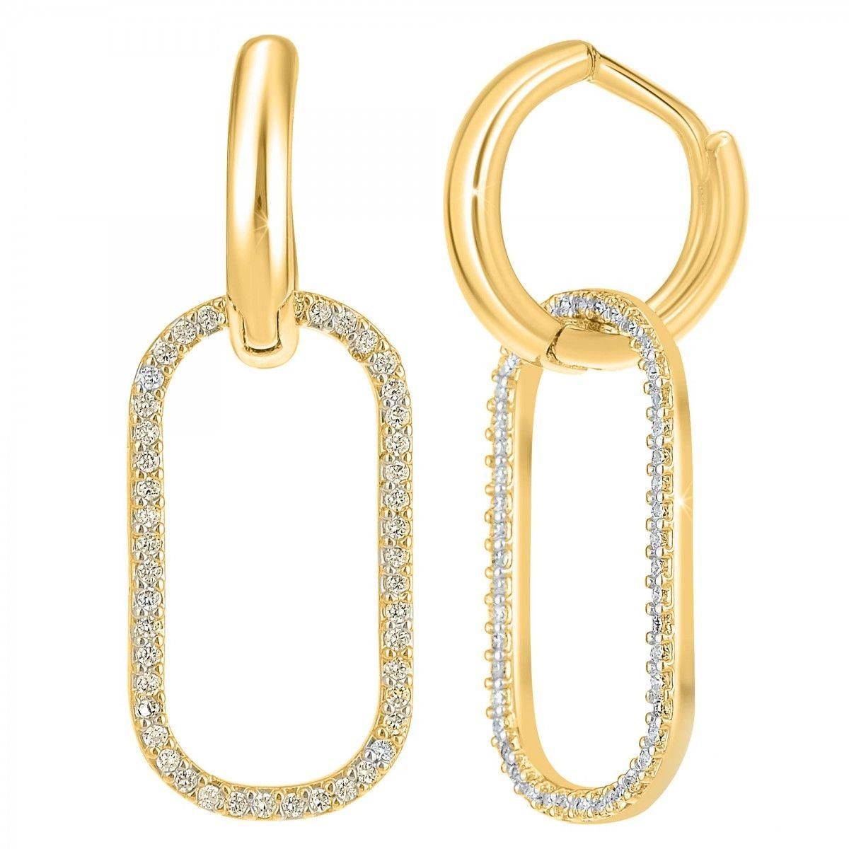 SC BOHEME Boucles d'oreilles  SC Bohème ornées de Cristaux scintillants en Métal rhodié Finement doré