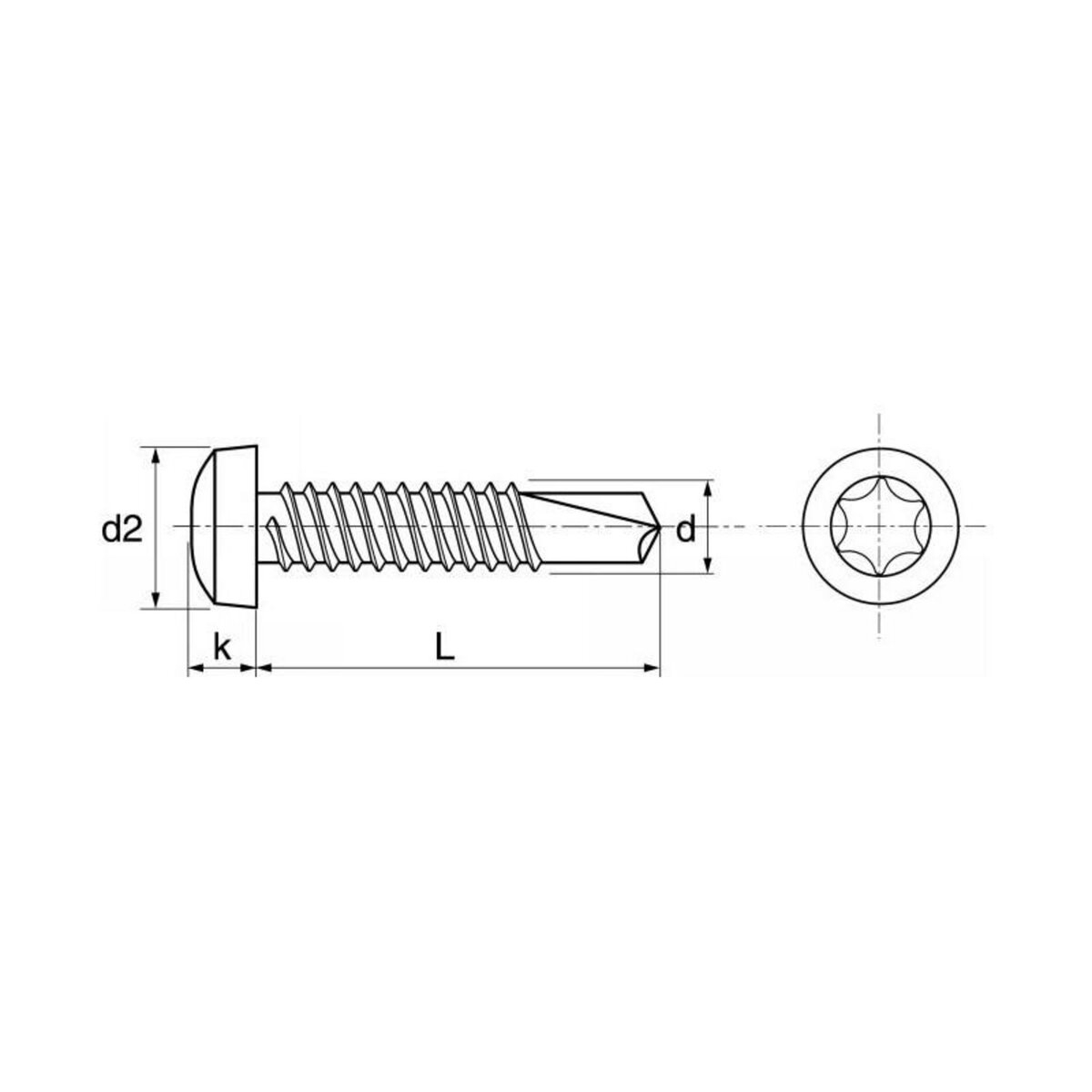 ACTON Vis autoperceuse tête cylindrique bombée 6 lobes internes inox A2 DIN7504 M 5,5X38 boîte de 100 ACTON 624355,5X38
