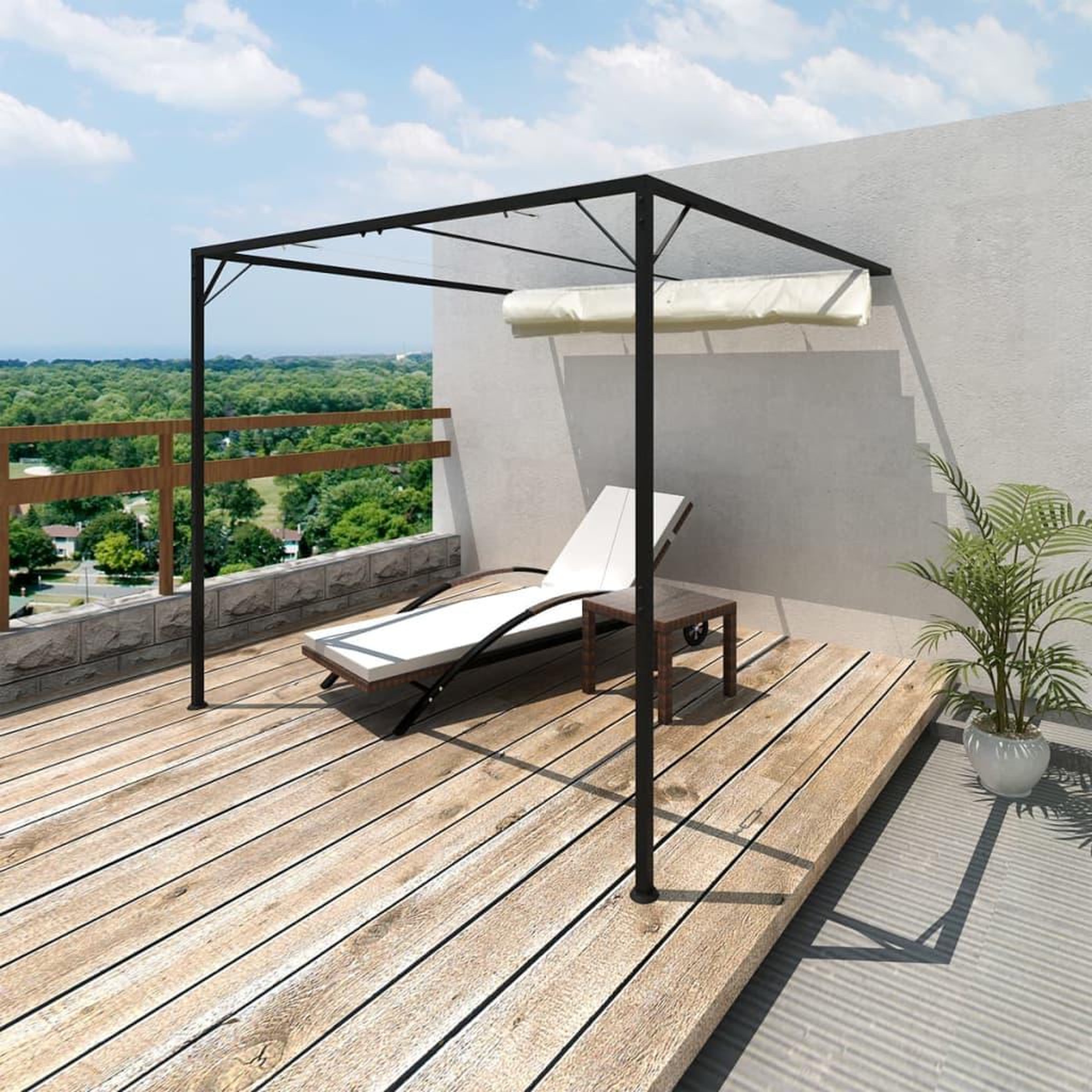 Voir la diapositive 1 : VIDAXL Tonnelle de jardin avec auvent retractable