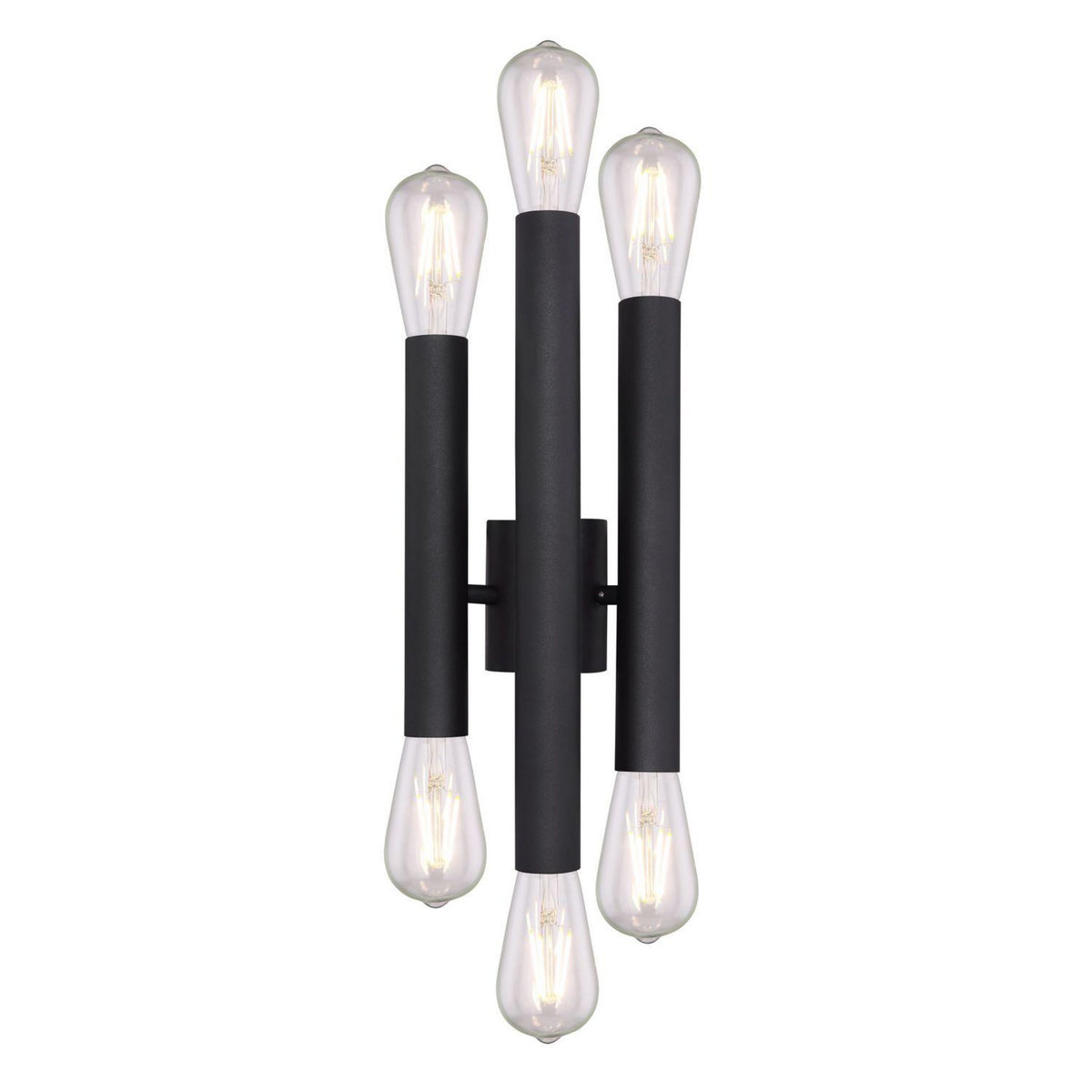 GLOBO Applique murale design industriel Upod - 6 Ampoules - Noir