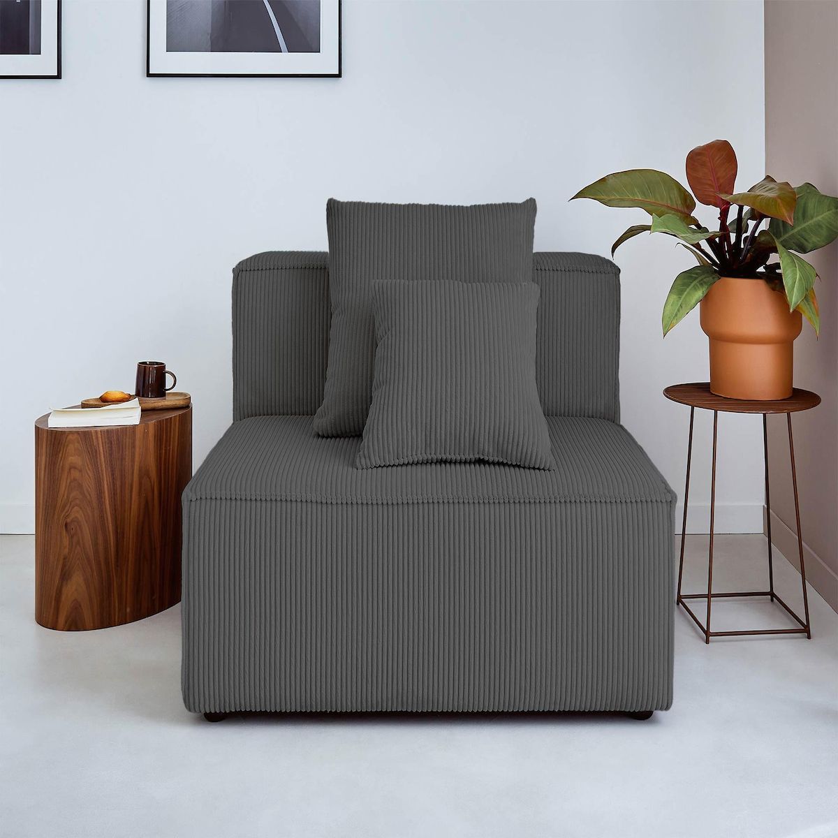 LISA DESIGN Colombine - module d'assise - en velours côtelé