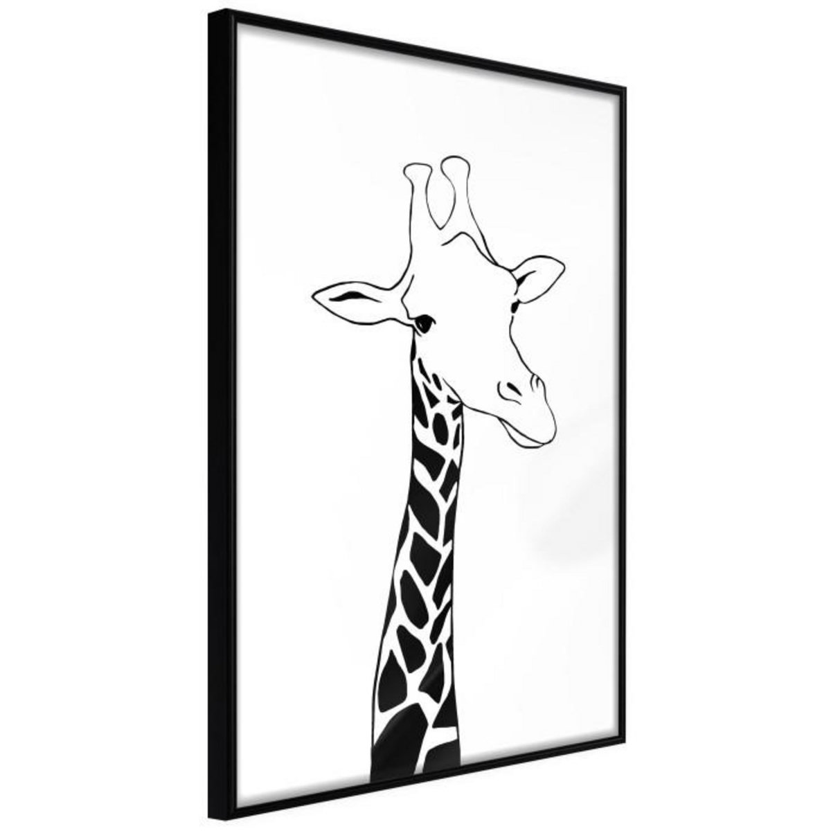 Paris Prix Affiche Murale Encadrée  Black and White Giraffe