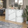 Voir la diapositive 4 : MERAX Buffet 4 porte(s) 2 tiroir(s) - 150 cm blanc panneau de particules