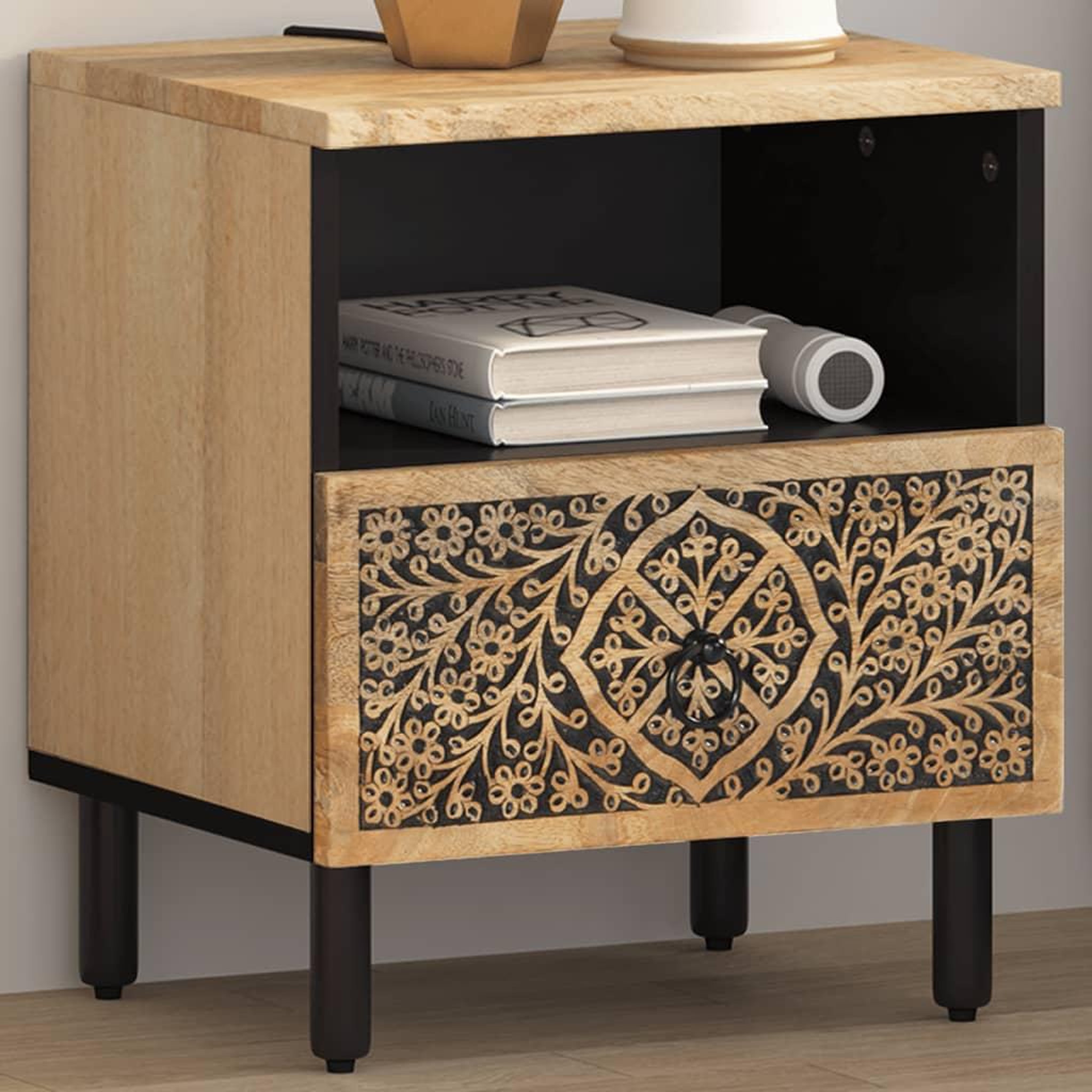 VIDAXL Table de chevet 40x33x46 cm Bois de manguier solide