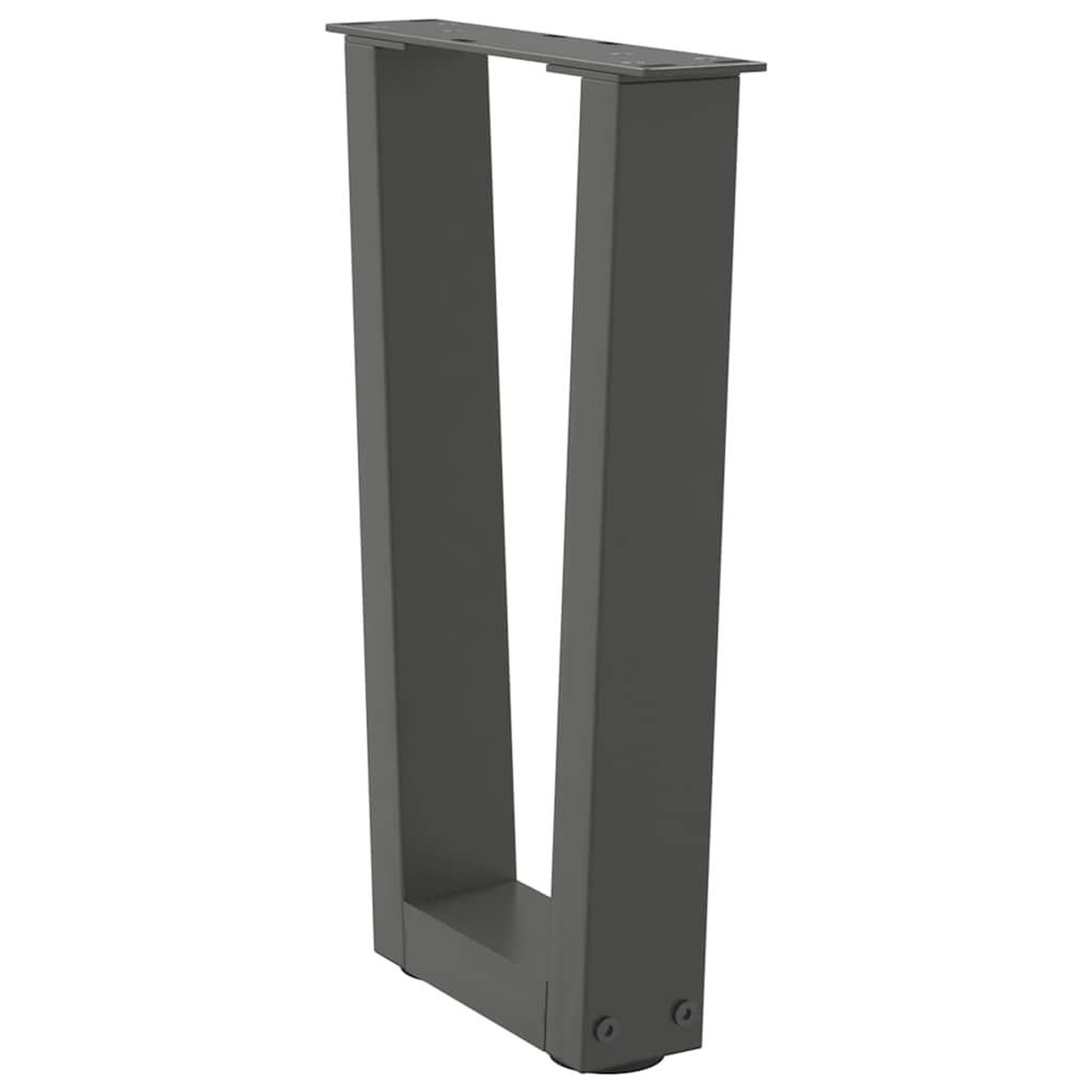 Voir la diapositive 4 : VIDAXL Pieds de table a manger en forme de V 2 pcs anthracite acier