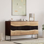 Voir la diapositive 2 : Rendez vous déco Buffet 3 portes en bois d'acacia et métal noir-Alabama