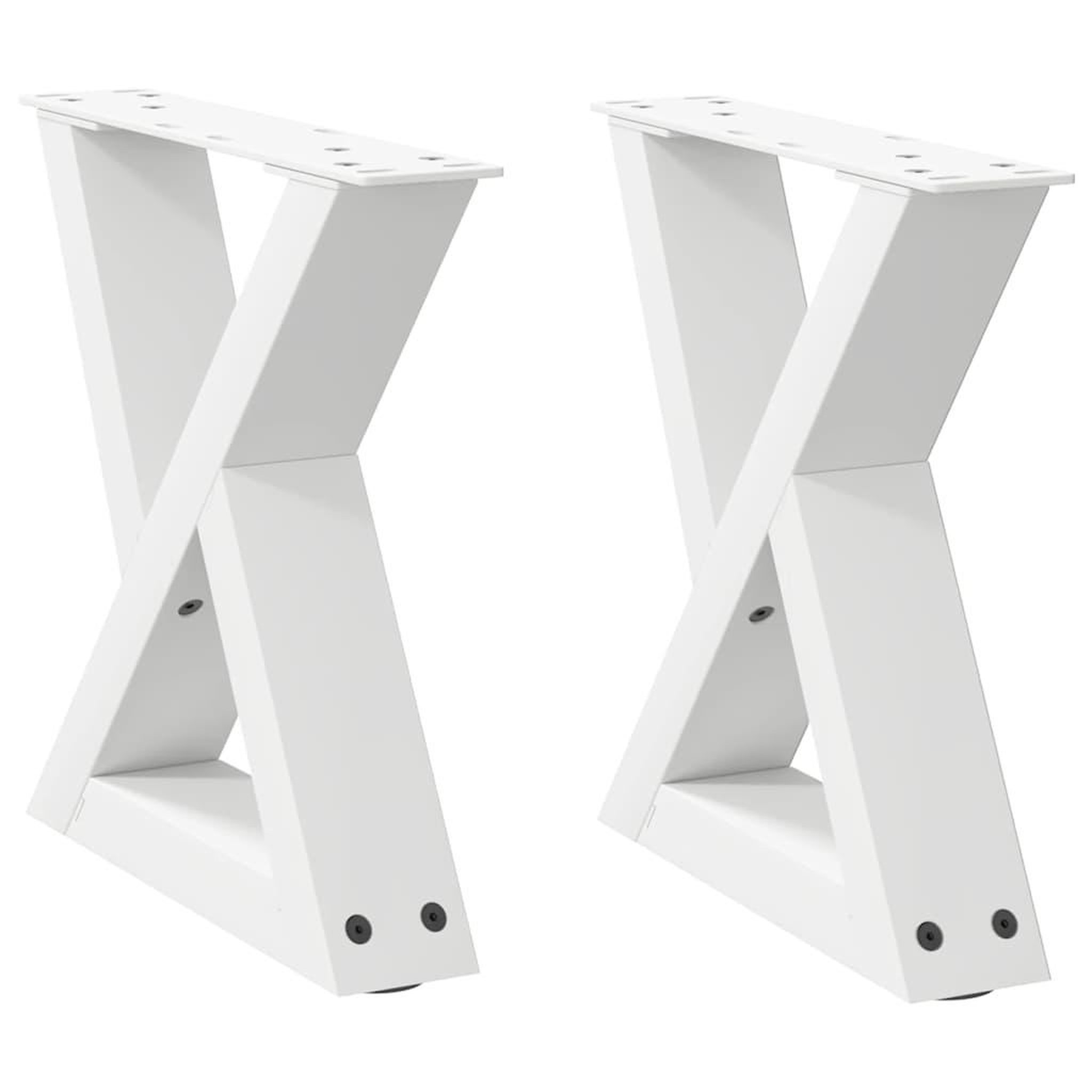 Voir la diapositive 2 : VIDAXL Pieds de table basse 2 pcs blanc 30x(30-31,3) cm acier