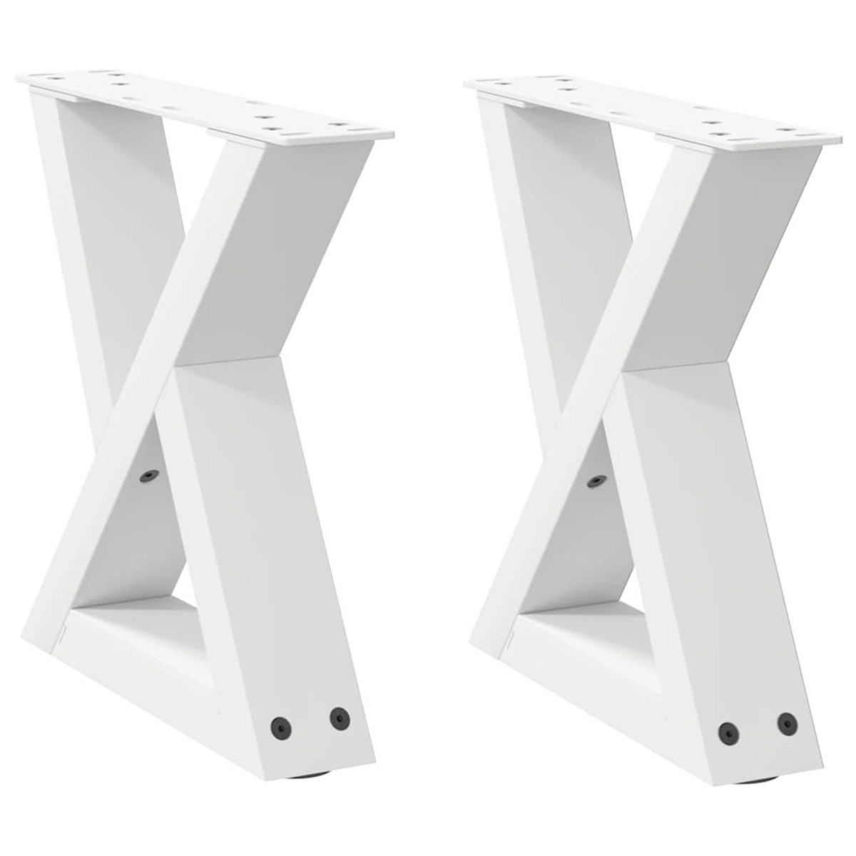 VIDAXL Pieds de table basse 2 pcs blanc 30x(30-31,3) cm acier