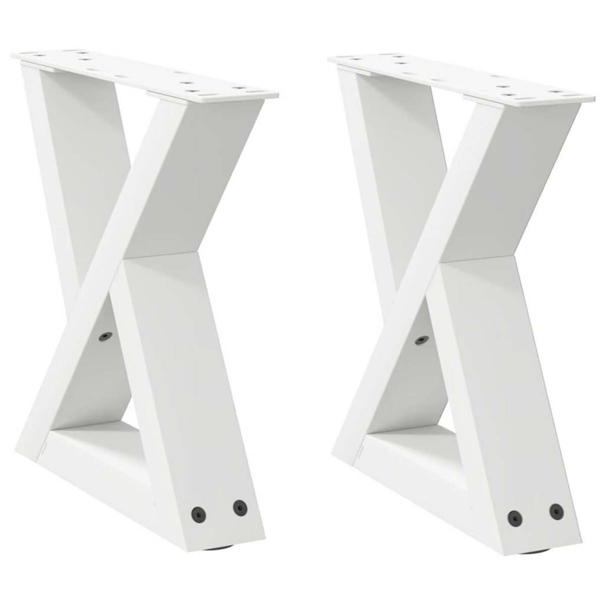 VIDAXL Pieds de table basse 2 pcs blanc 30x(30-31,3) cm acier
