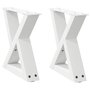 Voir la diapositive 2 : VIDAXL Pieds de table basse 2 pcs blanc 30x(30-31,3) cm acier