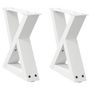 Voir la diapositive 2 : VIDAXL Pieds de table basse 2 pcs blanc 30x(30-31,3) cm acier
