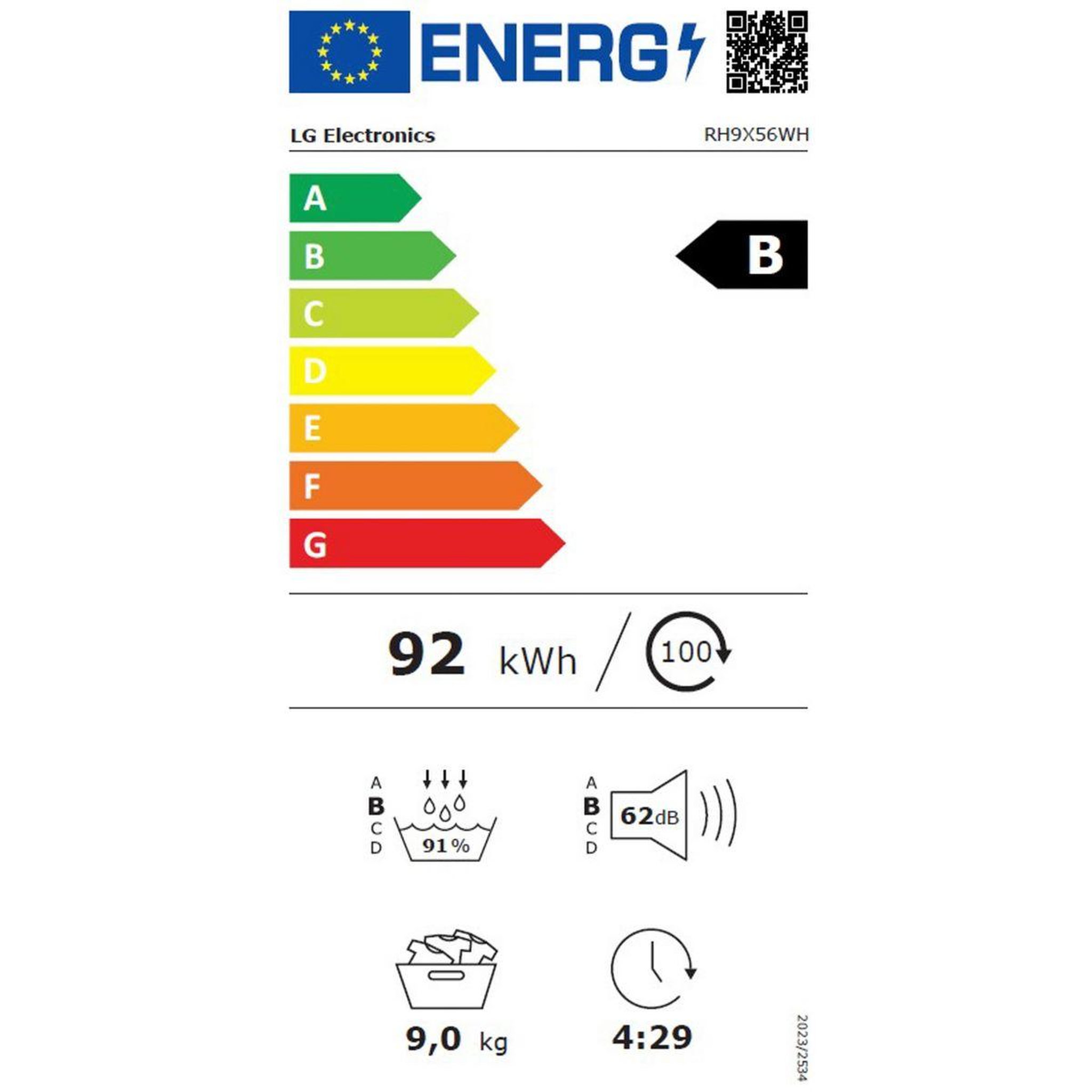 Voir la diapositive 6 : LG Sèche linge pompe à chaleur rh9x56wh