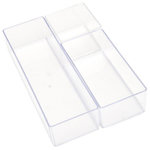 Paris Prix Lot de 3 Organisateurs de Tiroir  Cosmétique  22cm Transparent