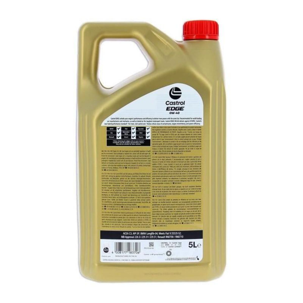 CASTROL Huile moteur - CASTROL - EDGE 0W-40 - 5L