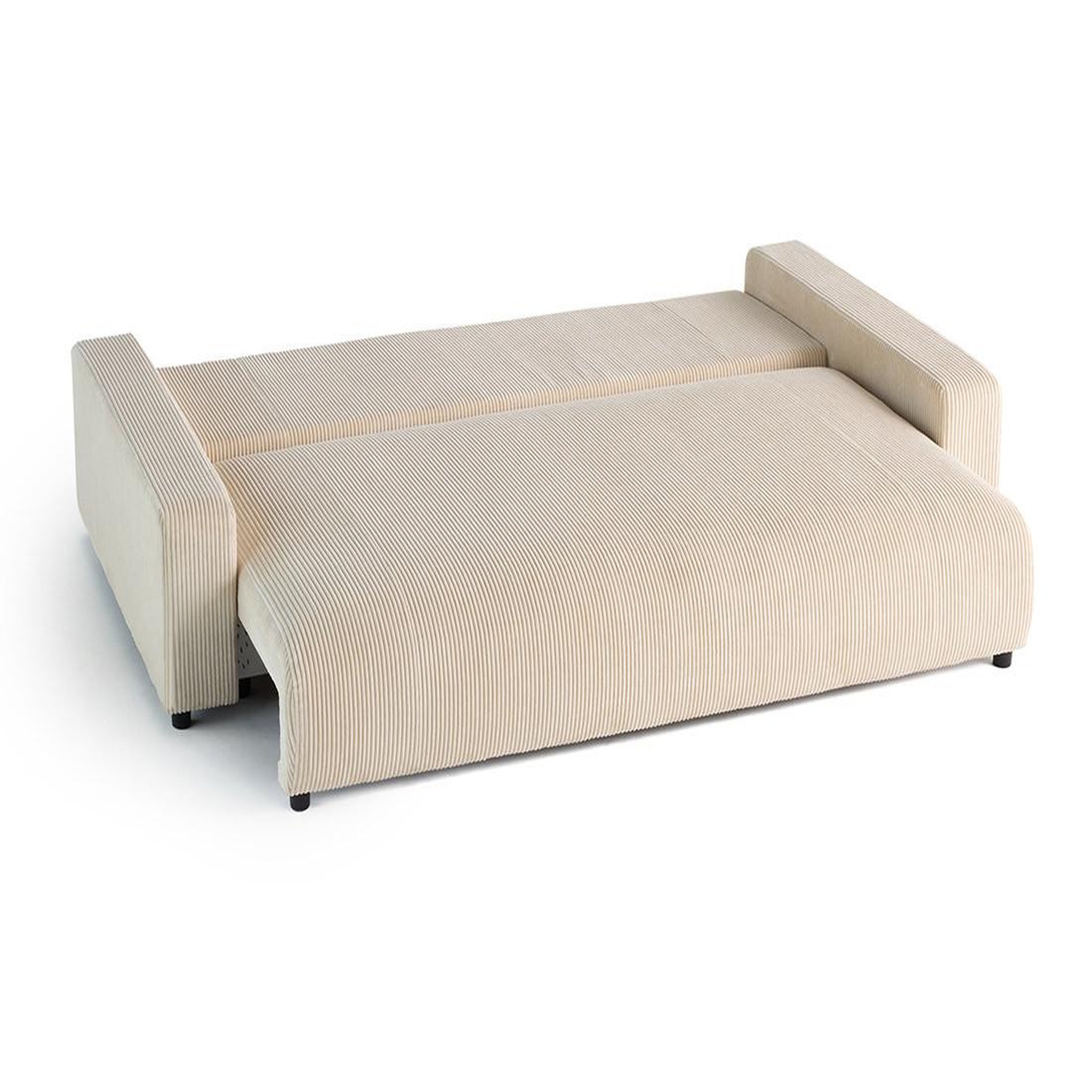 Voir la diapositive 2 : LISA DESIGN Pivoine - canapé droit 3 places - convertible avec coffre - en velours côtelé