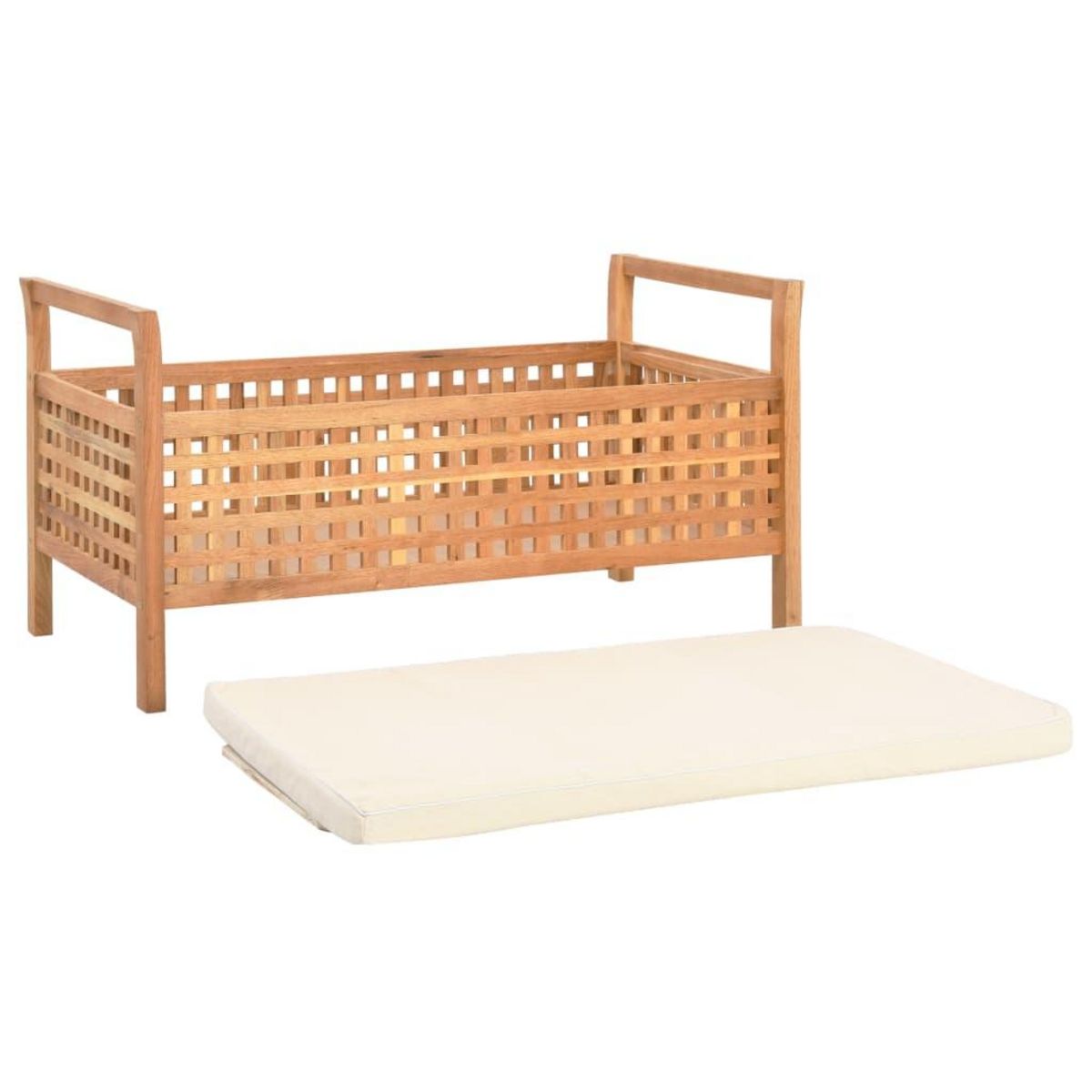 VIDAXL Banc de rangement 93x49x49 cm Bois de noyer massif