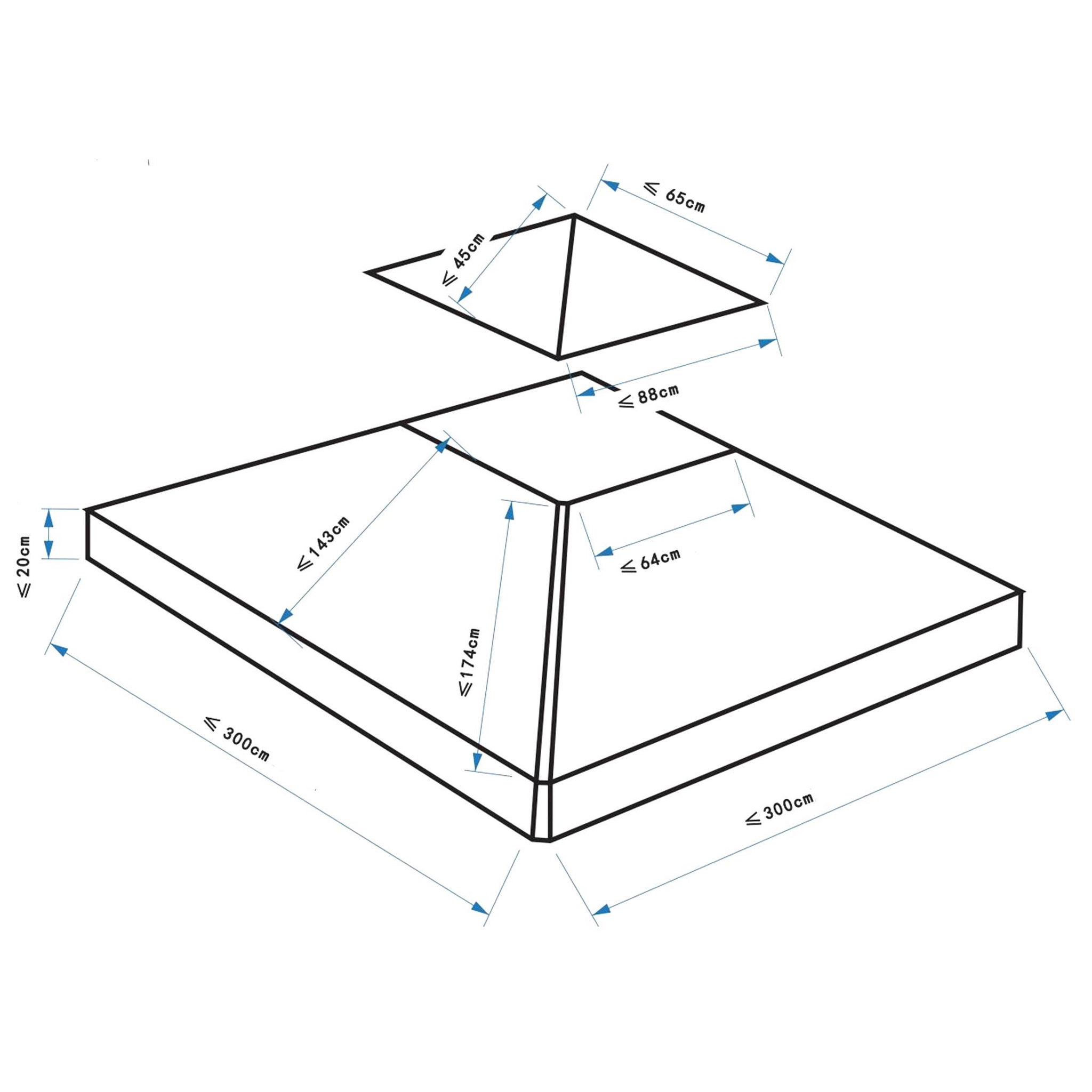 Voir la diapositive 3 : HOMCOM Toile de rechange pour pavillon tonnelle tente 3 x 3 m vert foncé