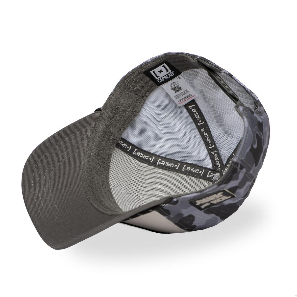 CAPSLAB Casquette trucker premium avec filet camou Tom & Jerry modèle Tom