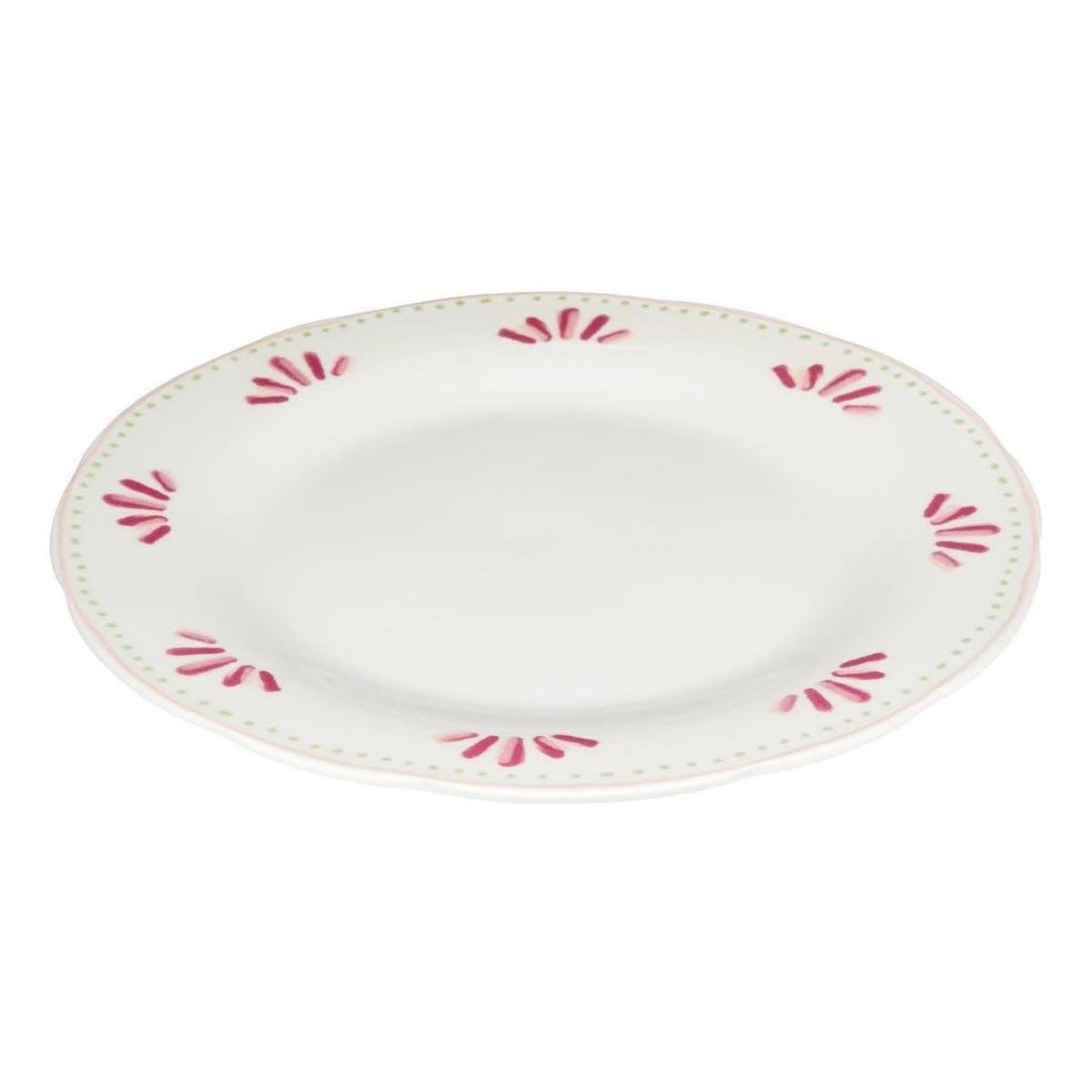 Voir la diapositive 2 : SECRET DE GOURMET Lot de 6 assiettes plates  fleur de rose  26cm multicolore