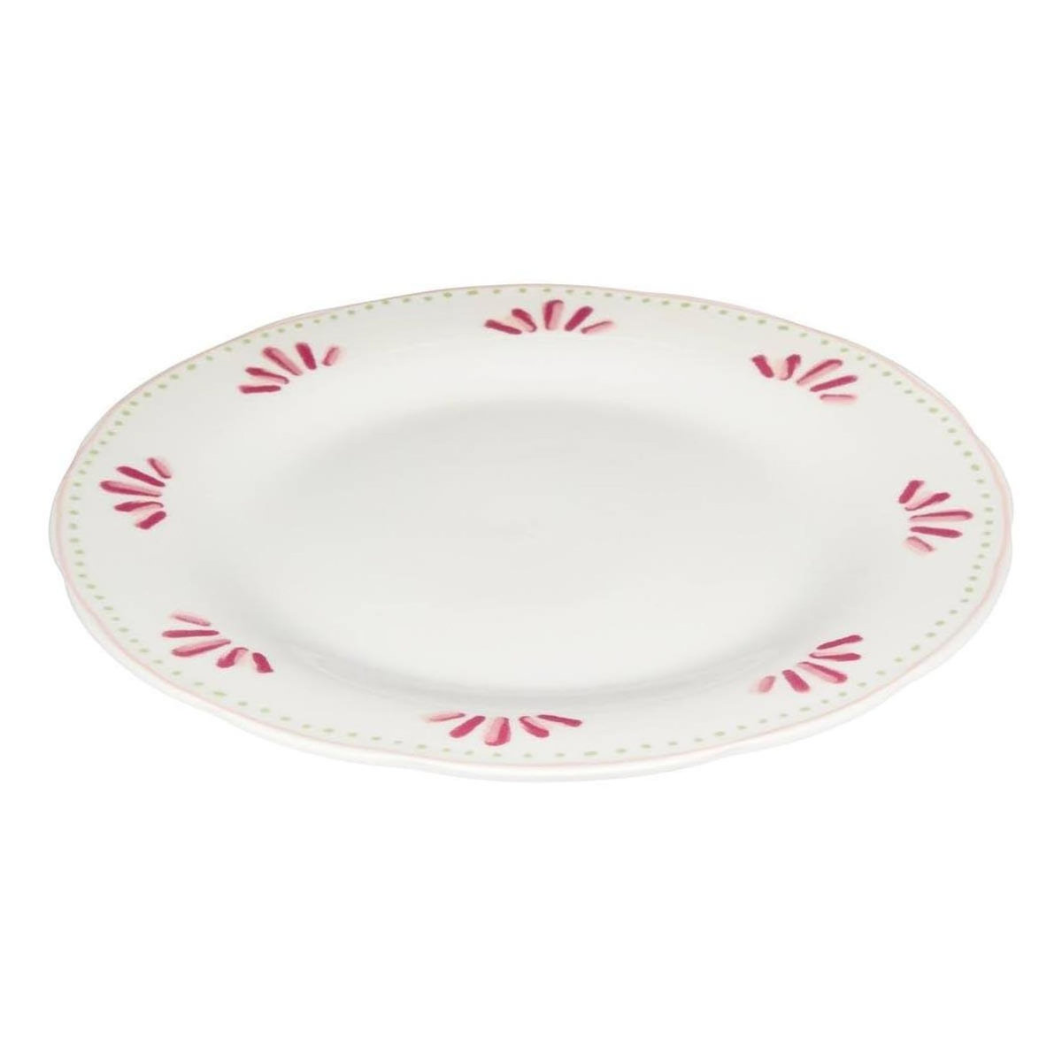 SECRET DE GOURMET Lot de 6 Assiettes Plates  Fleur de Rose  26cm Multicolore