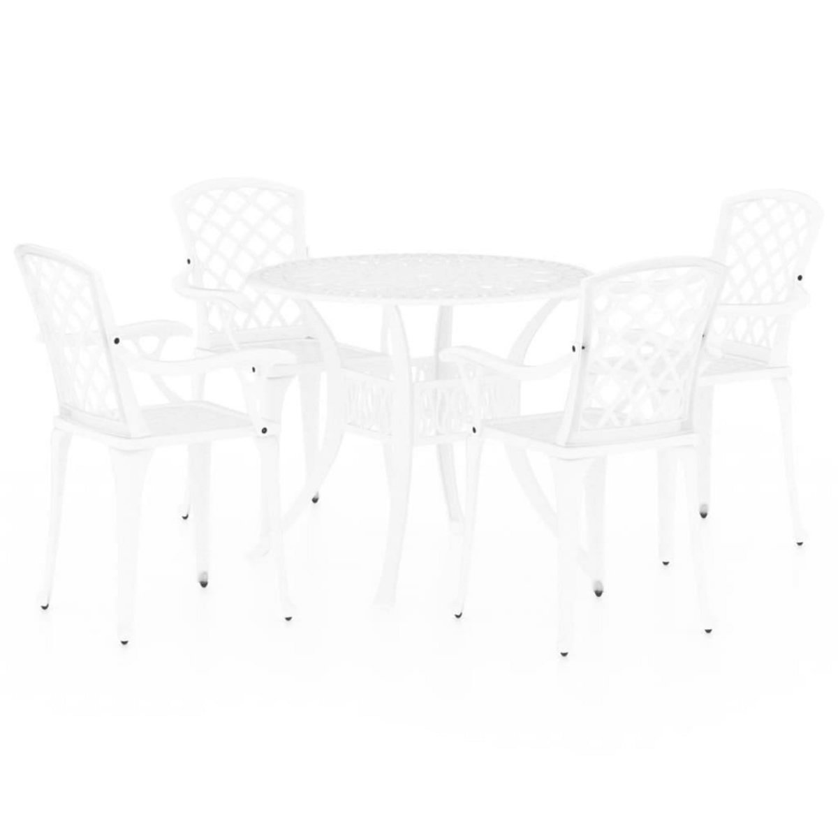 VIDAXL Ensemble de bistro 5 pcs Aluminium coule Blanc