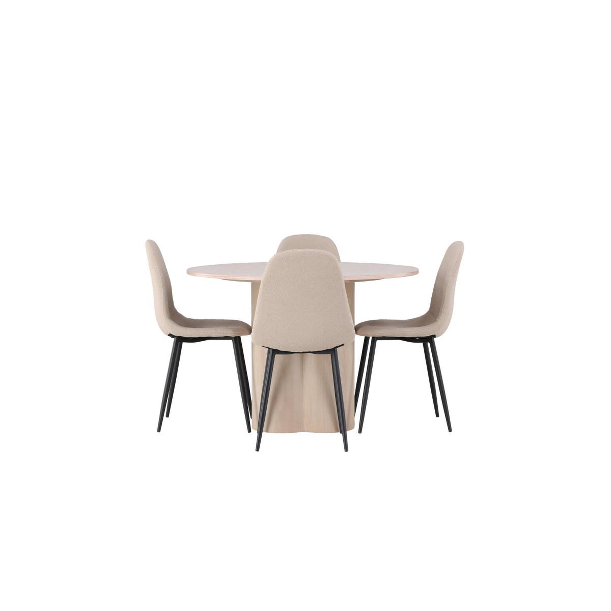 Voir la diapositive 2 : Paris Prix Ensemble table à manger & 4 chaises  olivia & polar  110cm naturel & beige