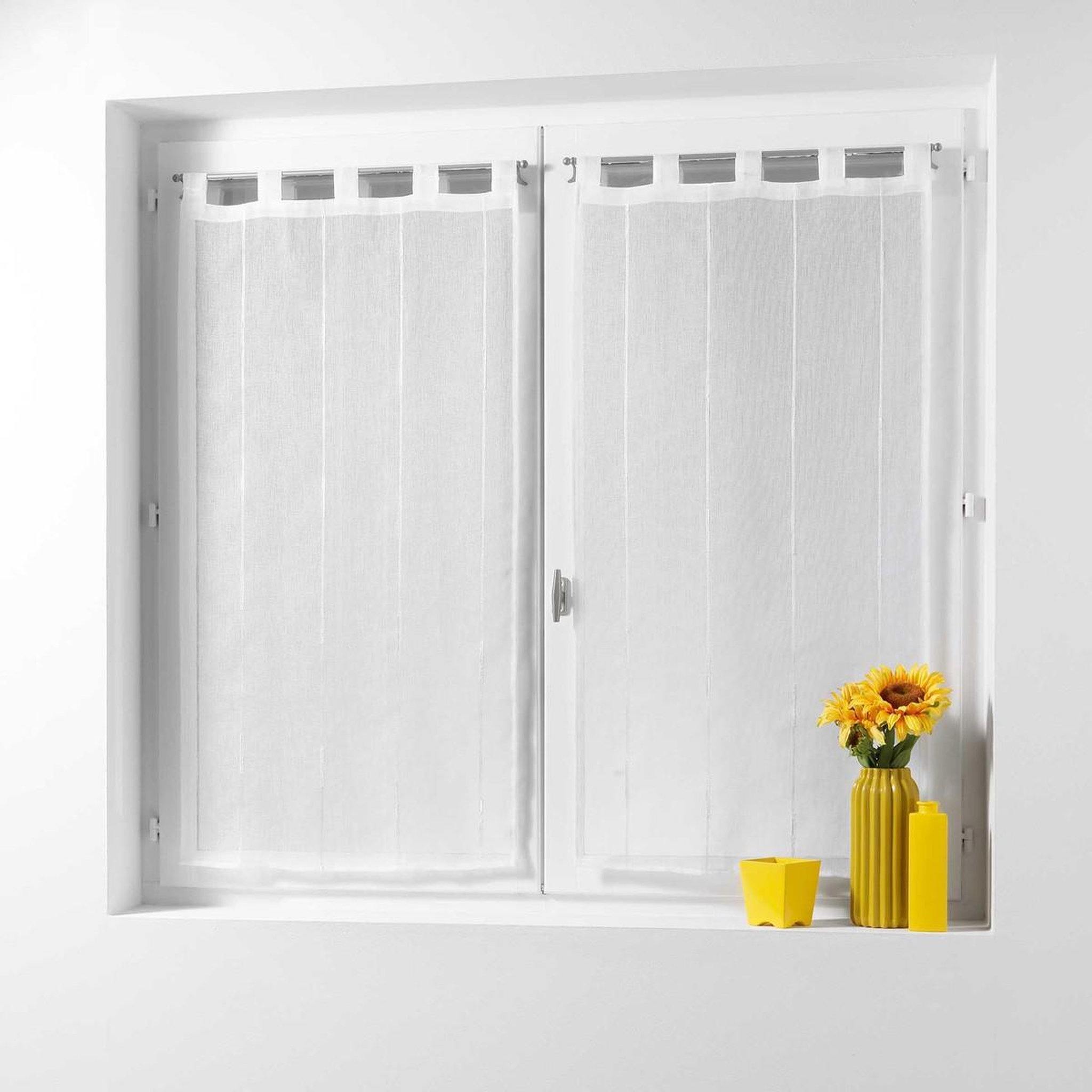 Douceur d'Intérieur Paire de voilages  linahe  60x120cm blanc