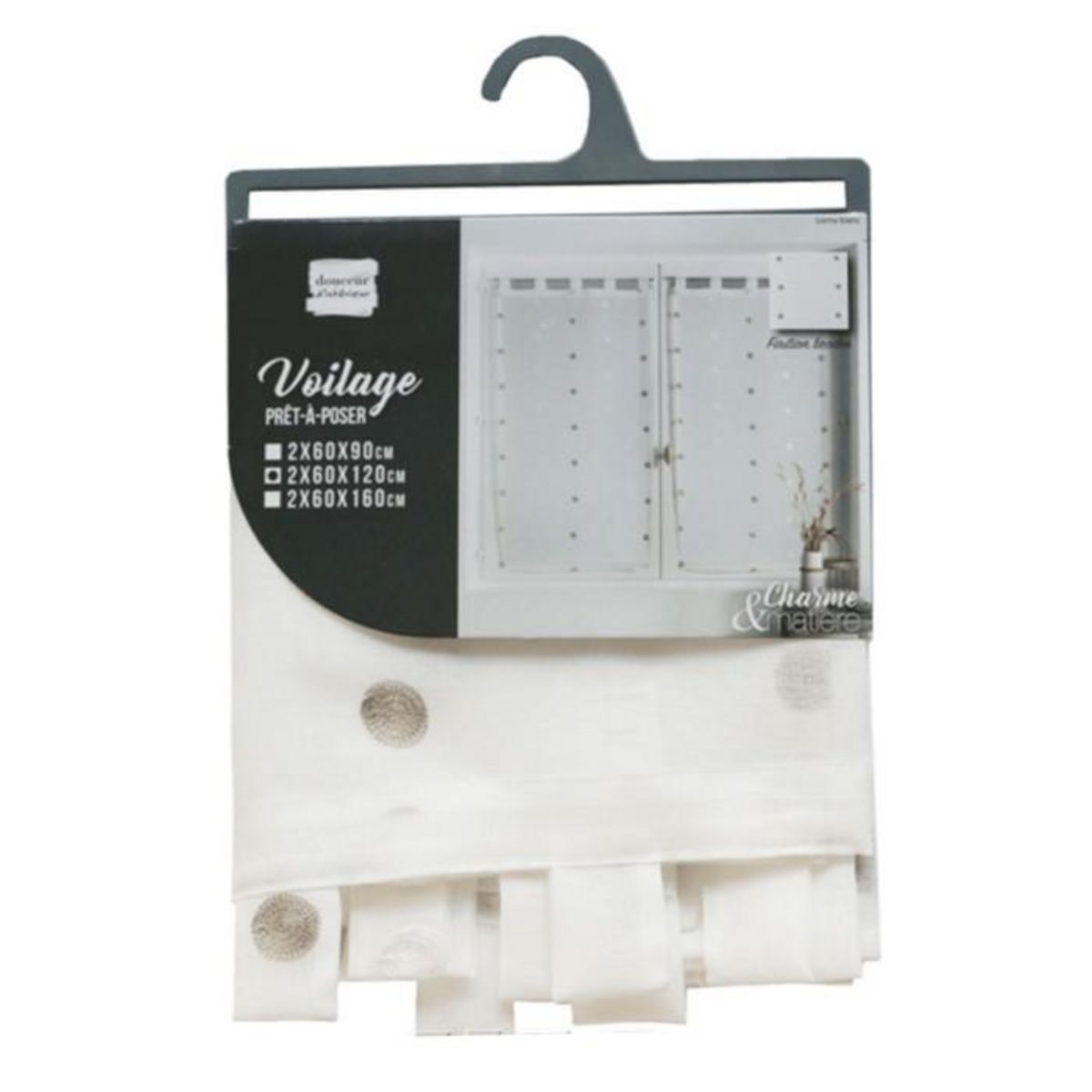 Paris Prix Paire de Voilages  Lorna  60x120cm Blanc