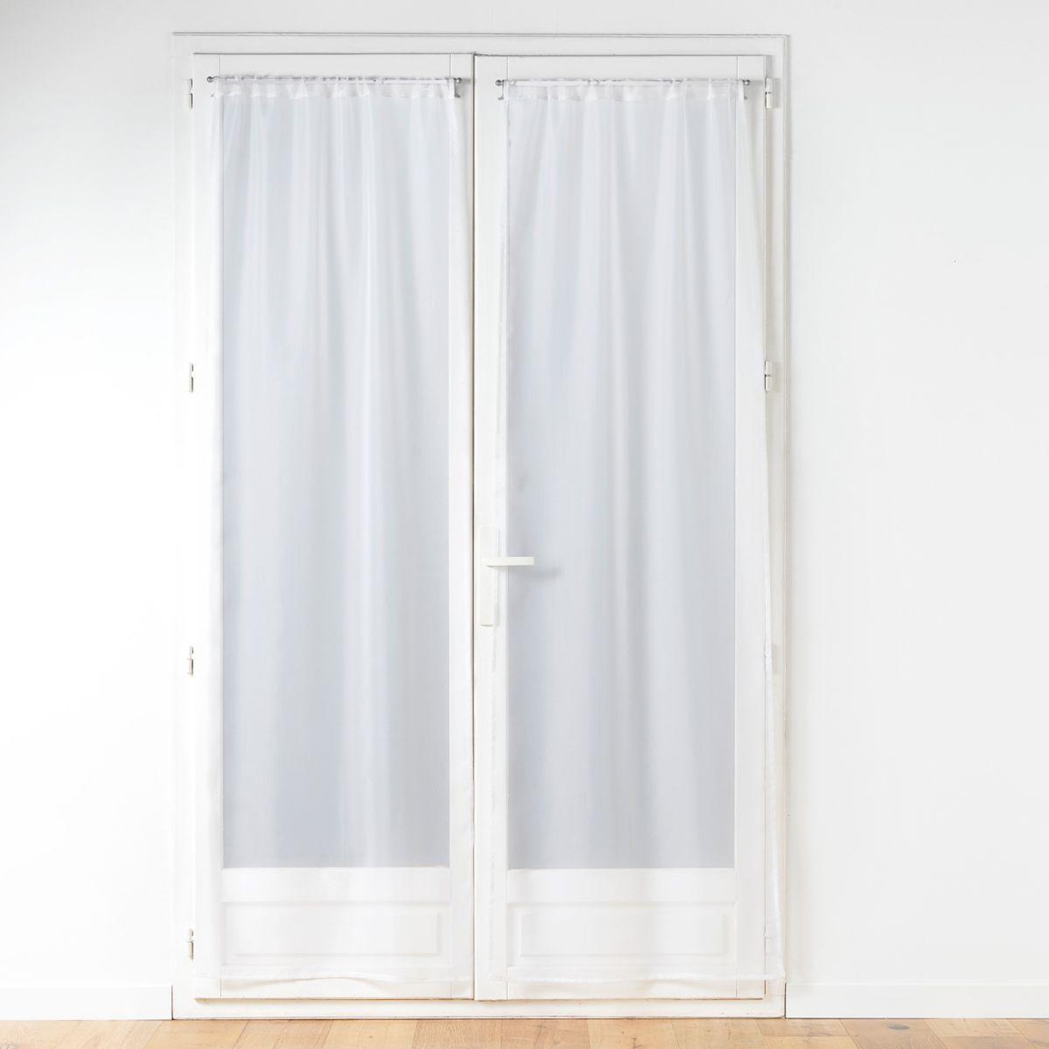 Douceur d'Intérieur Paire de voilages passe-tringle  voiline  70x200cm blanc