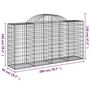 Voir la diapositive 6 : VIDAXL Paniers a gabions arques 15 pcs 200x50x100/120 cm fer galvanise