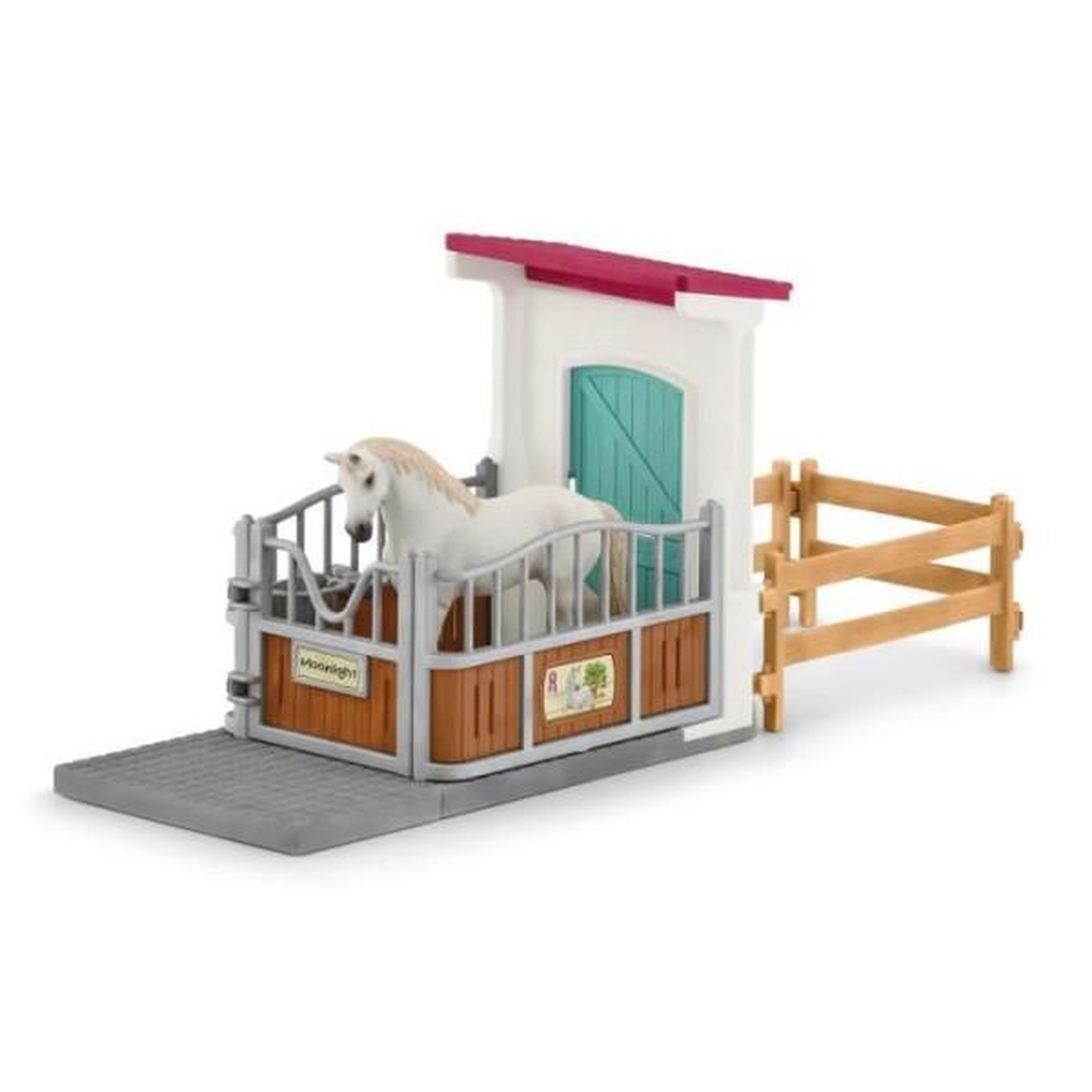 Voir la diapositive 2 : Schleich Box avec étalon Pur Sang anglais, Extension pour écurie schleich pour enfant, Schleich 42569 HORSE CLUB, des 5 ans