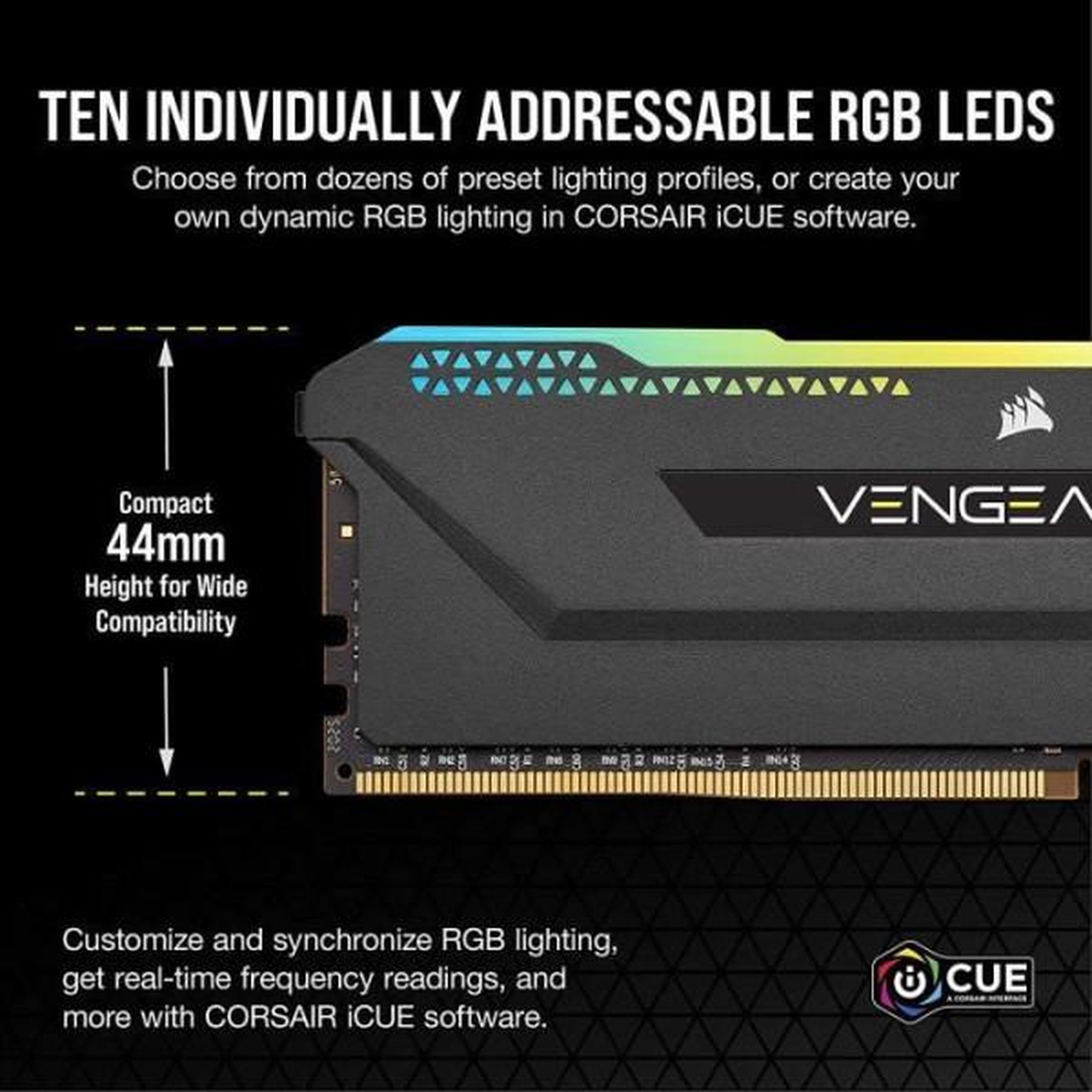 Voir la diapositive 3 : Corsair Mémoire ram - corsair - vengeance rgb pro sl ddr4 - 16gb 2x8gb dimm - 3200 mhz - 1.35v - noir (cmh16gx4m2e3200c)