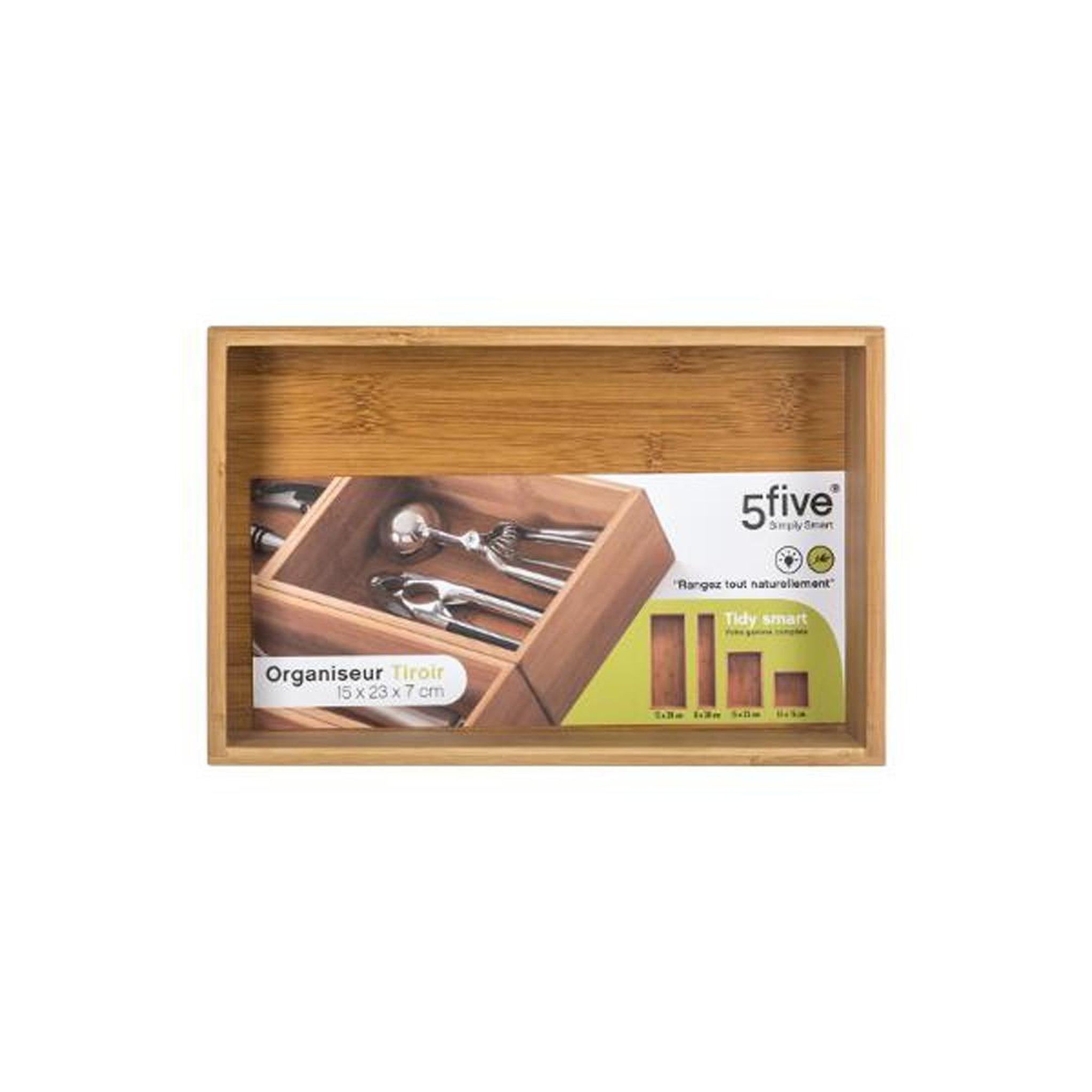 Voir la diapositive 3 : FIVE Organisateur en bambou  tidy smart  15x23cm naturel