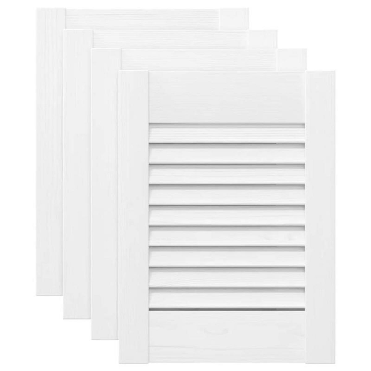 VIDAXL Portes d armoire à persiennes 4 pcs blanc 39,5x29,5 cm