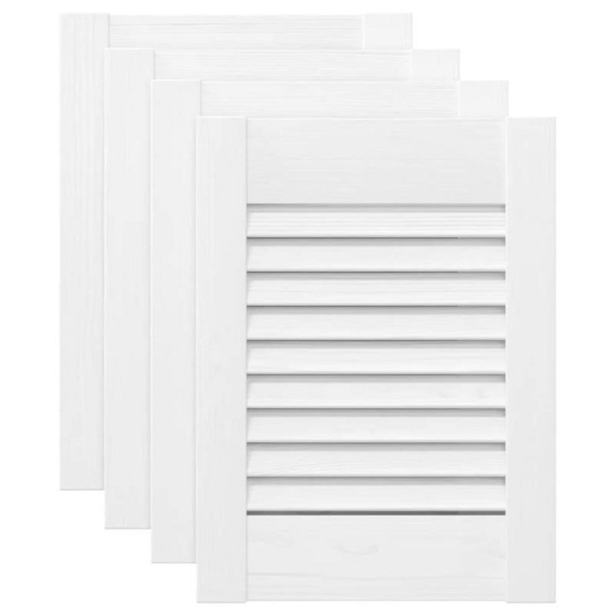 VIDAXL Portes d armoire à persiennes 4 pcs blanc 39,5x29,5 cm