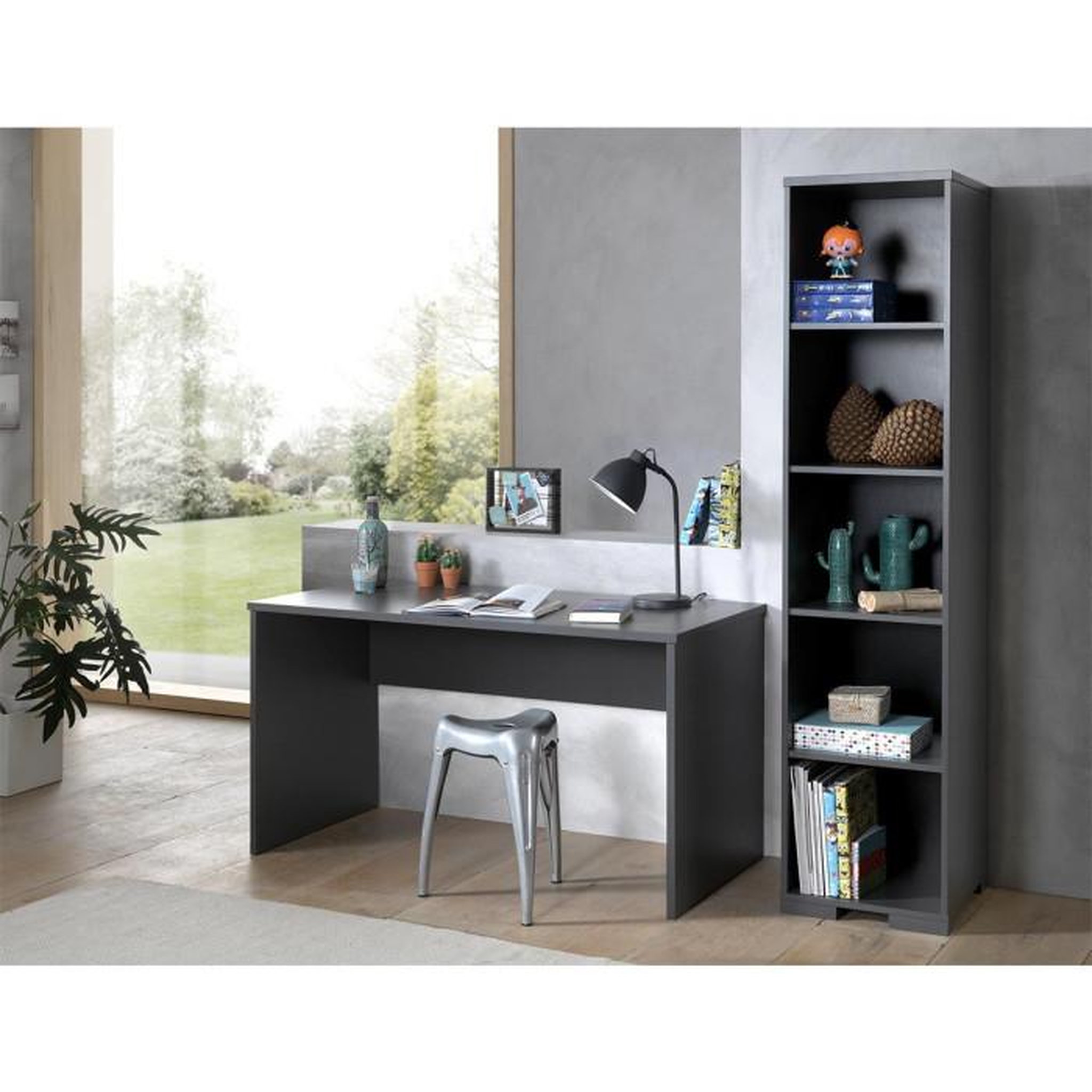 Voir la diapositive 1 : Paris Prix Pack - Bureau Enfant & Bibliothèque  London  Gris Anthracite