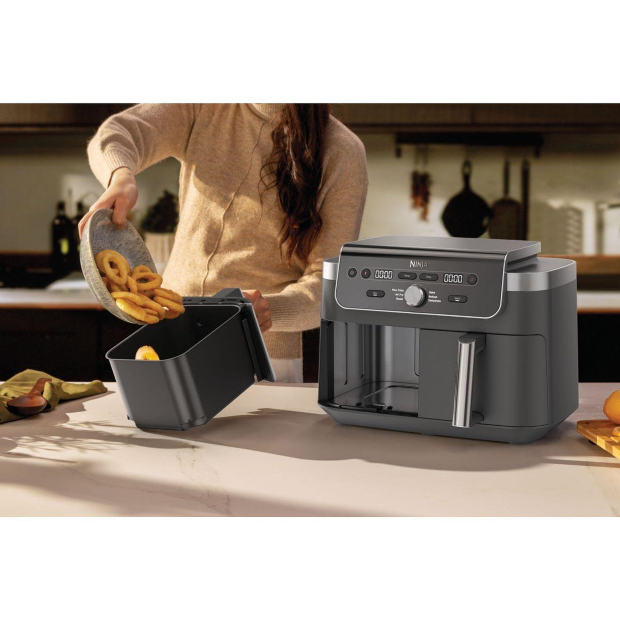 Voir la diapositive 4 : NINJA Friteuse sans huile Foodi Dual Air Fryer 9.5L DZ901EUI